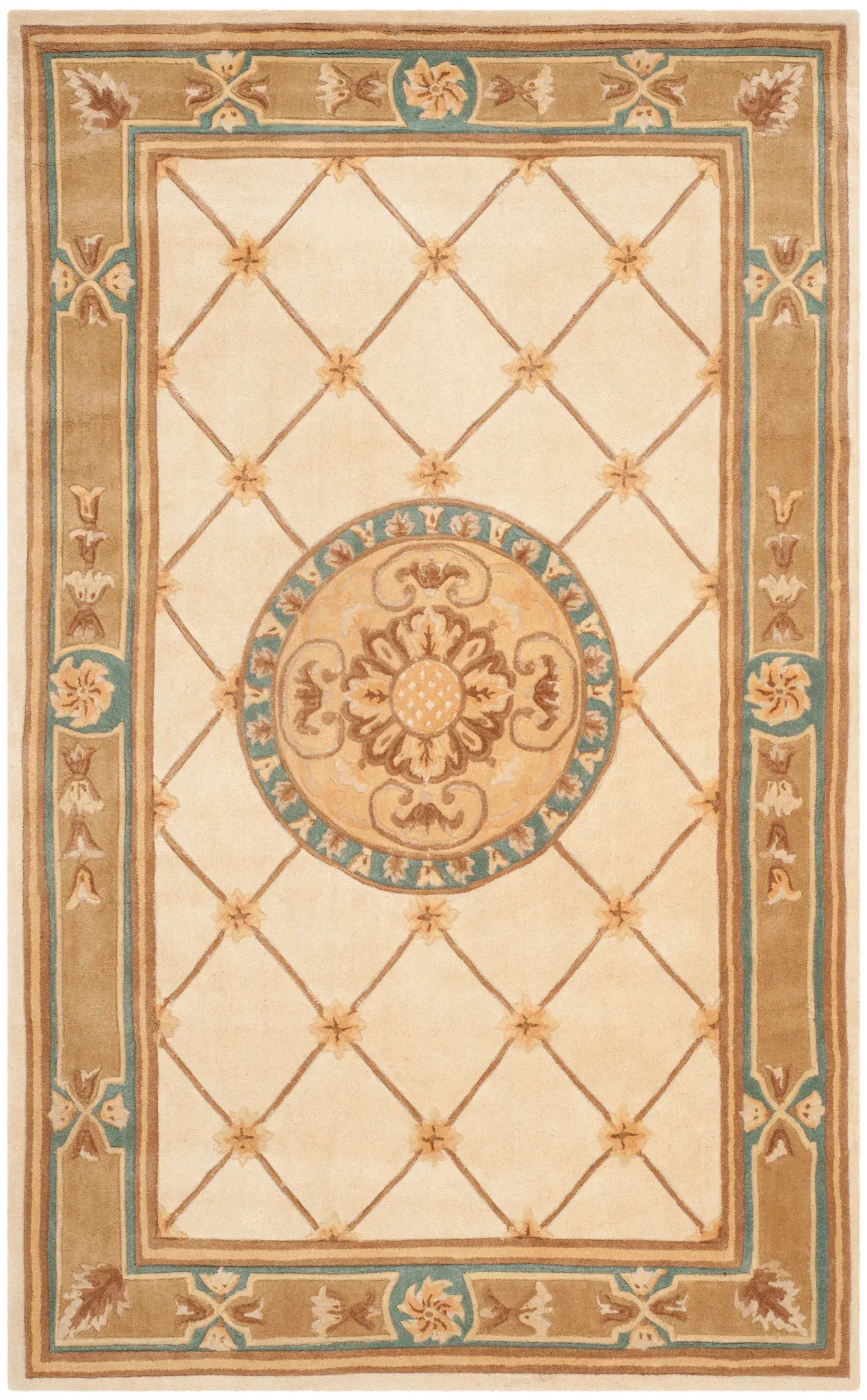 Naples Medallion Trellis Hand-Tufted Wool Rug