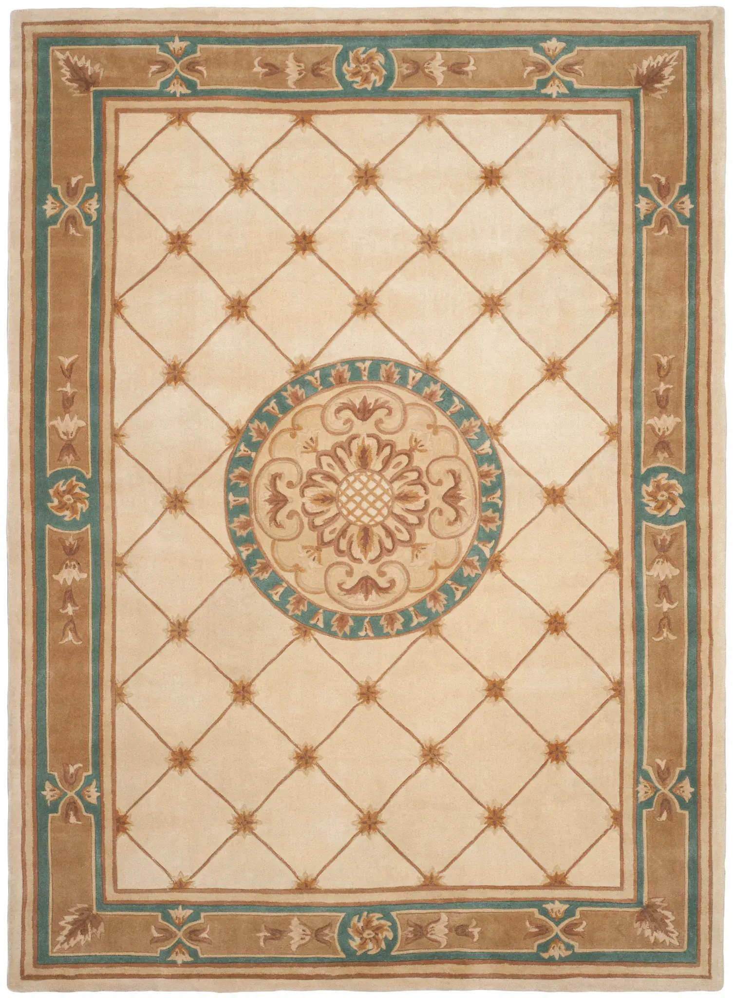 Naples Medallion Trellis Hand-Tufted Wool Rug