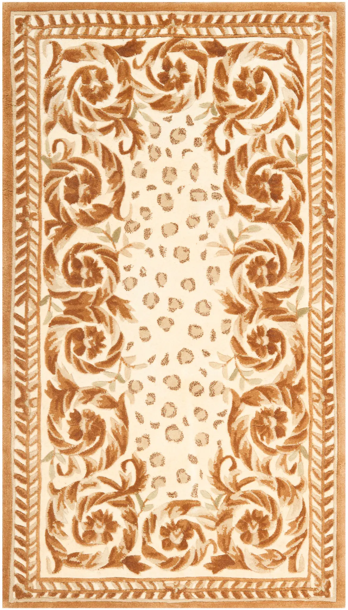 Naples Leopard Print And Scroll Hand-Tufted Wool Rug