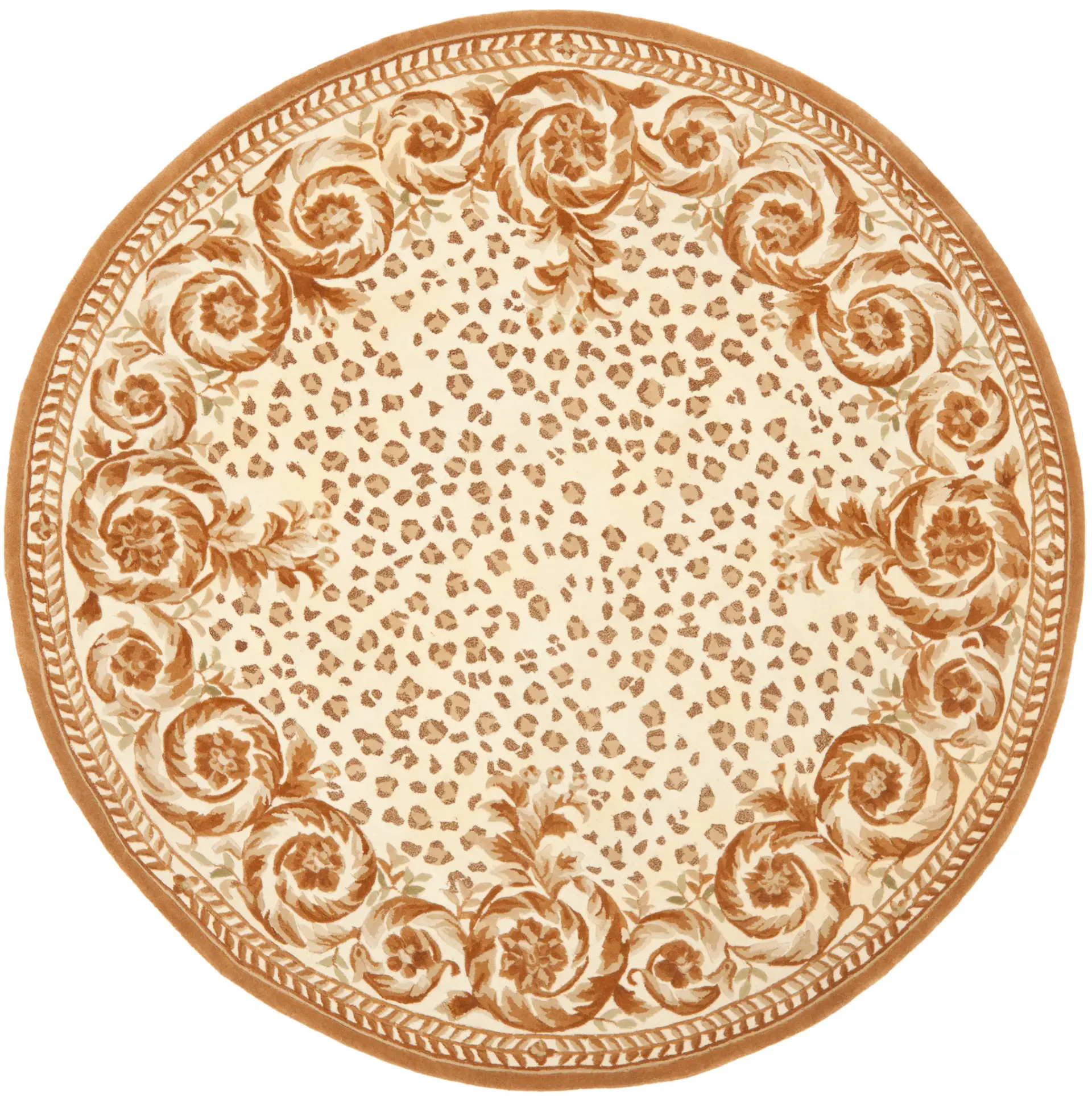 Naples Leopard Print And Scroll Hand-Tufted Wool Rug