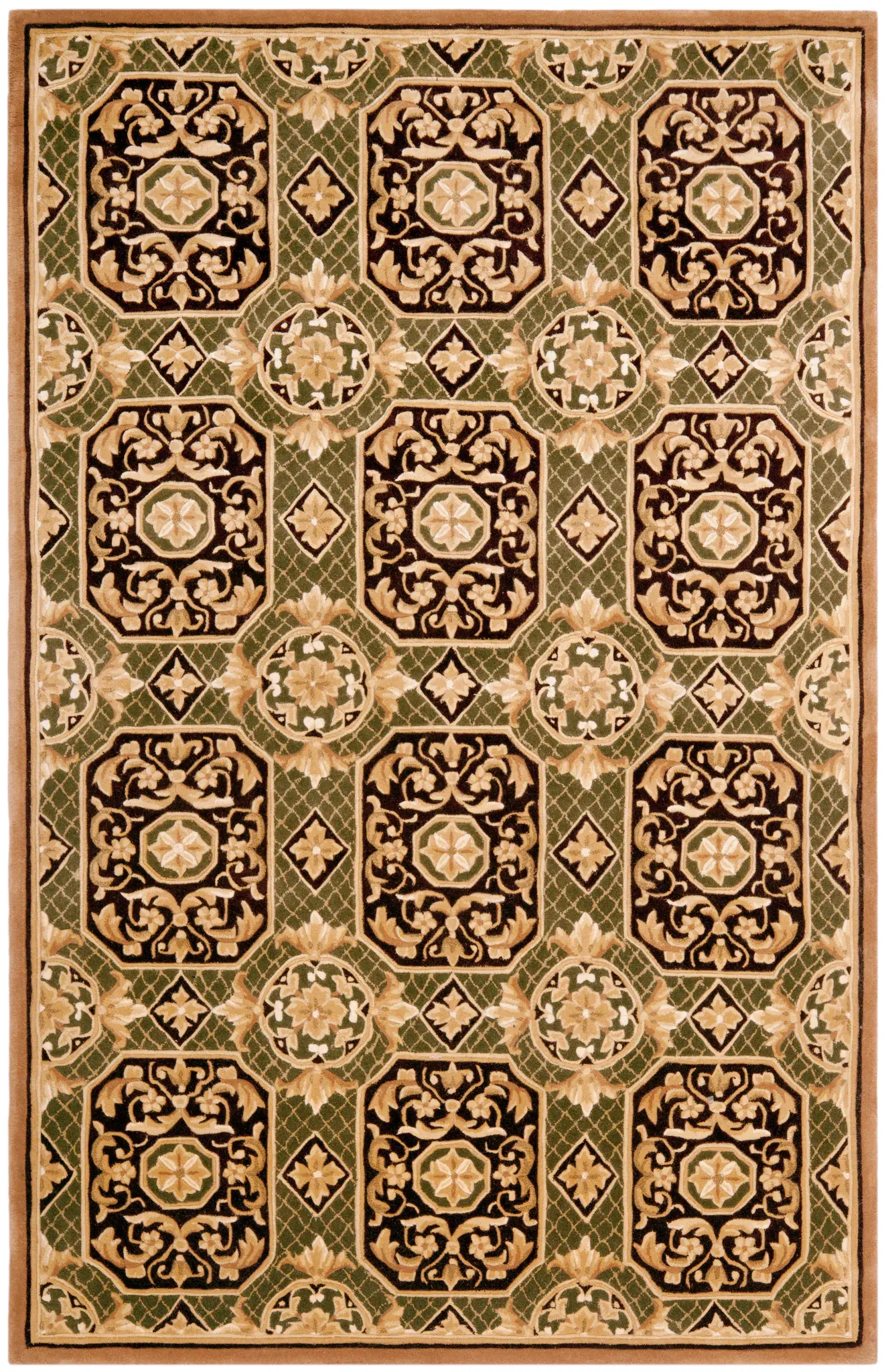 Naples Floral Tile Hand-Tufted Wool Rug