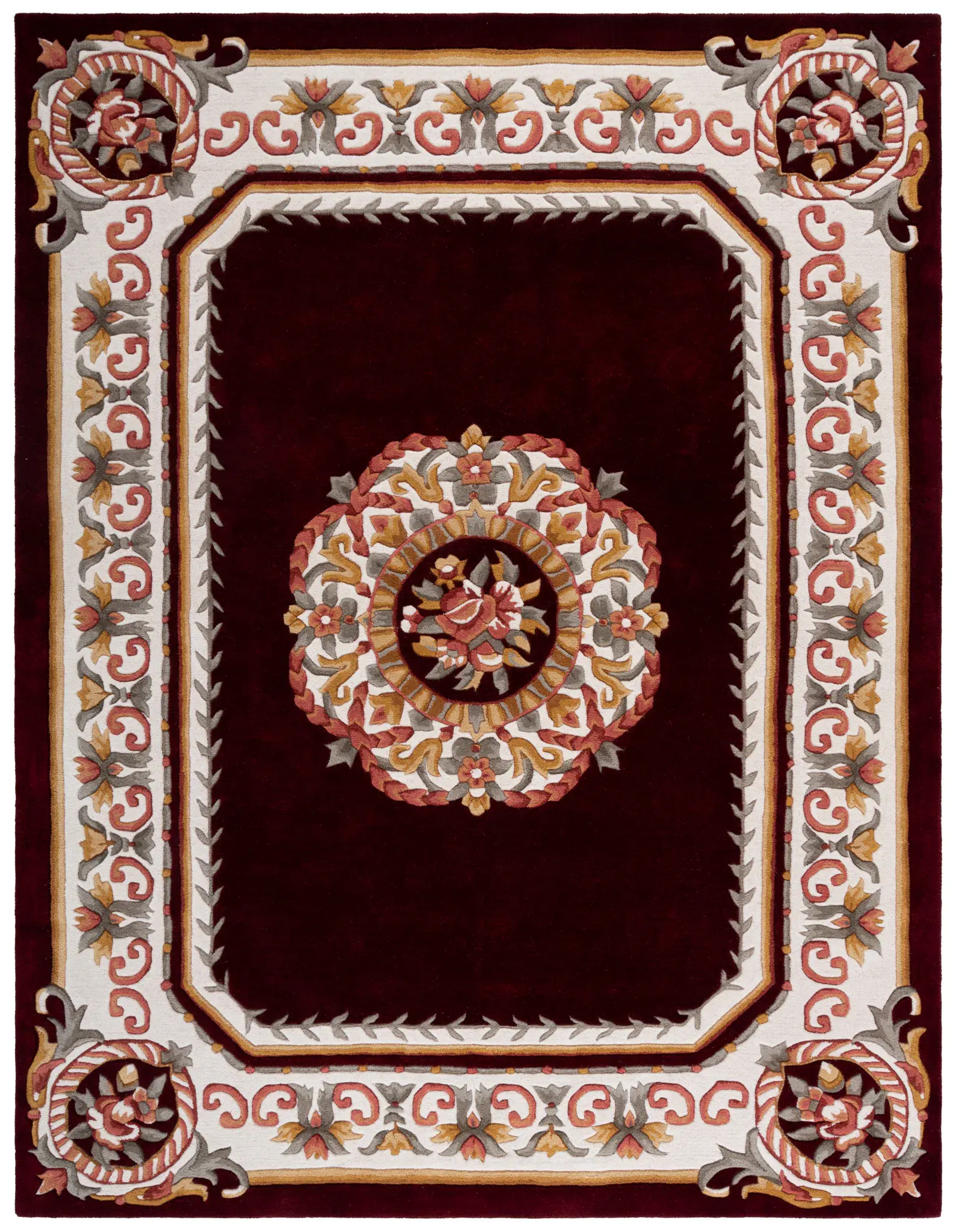 Naples Floral Medallion Hand-Tufted Wool Rug