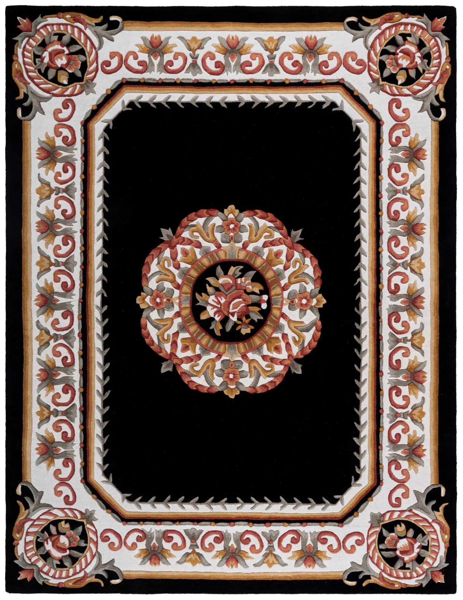 Naples Floral Medallion Hand-Tufted Wool Rug