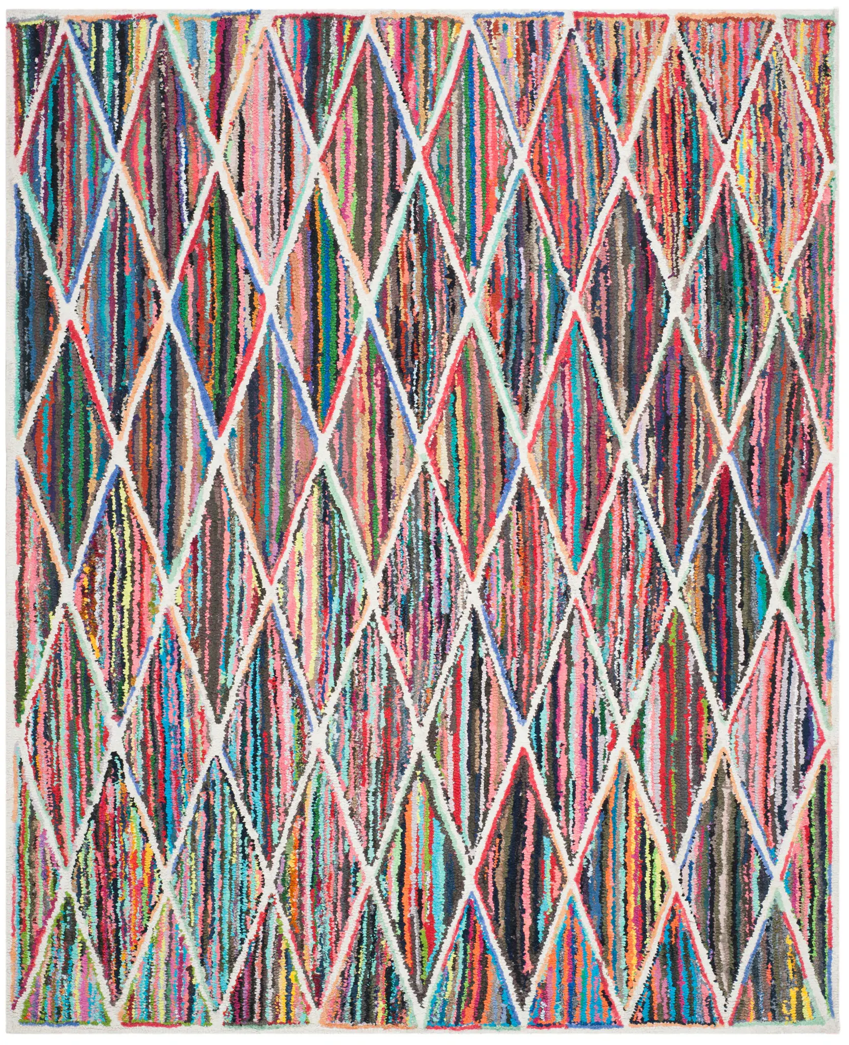 Nantucket Striped Diamond Hand-Tufted Rug