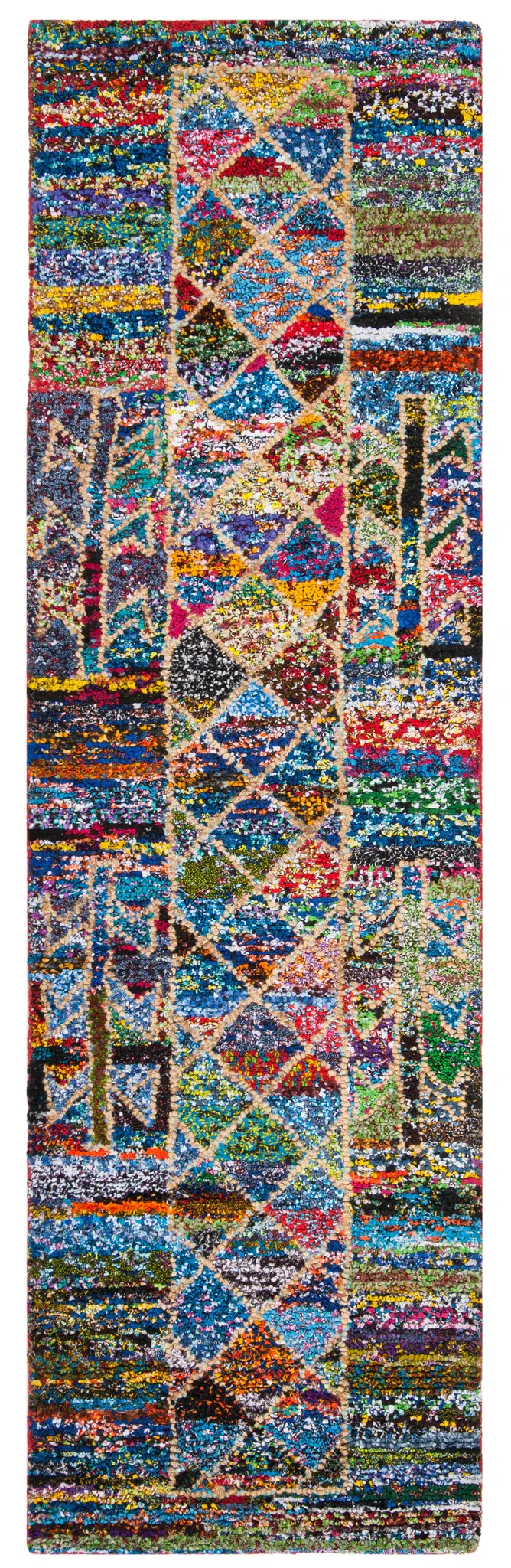 Nantucket Striped Diamond Hand-Tufted Cotton Rug
