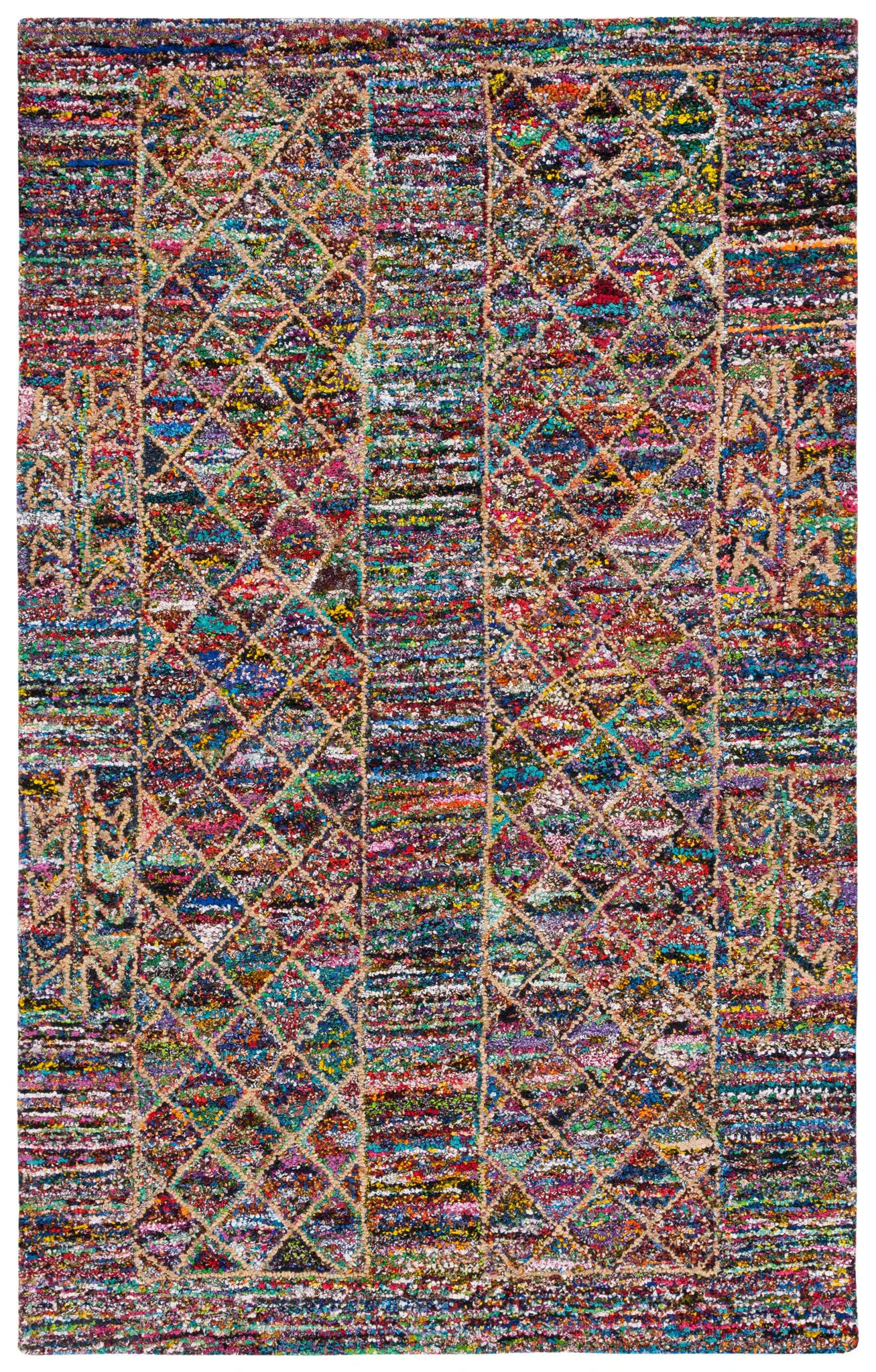 Nantucket Striped Diamond Hand-Tufted Cotton Rug