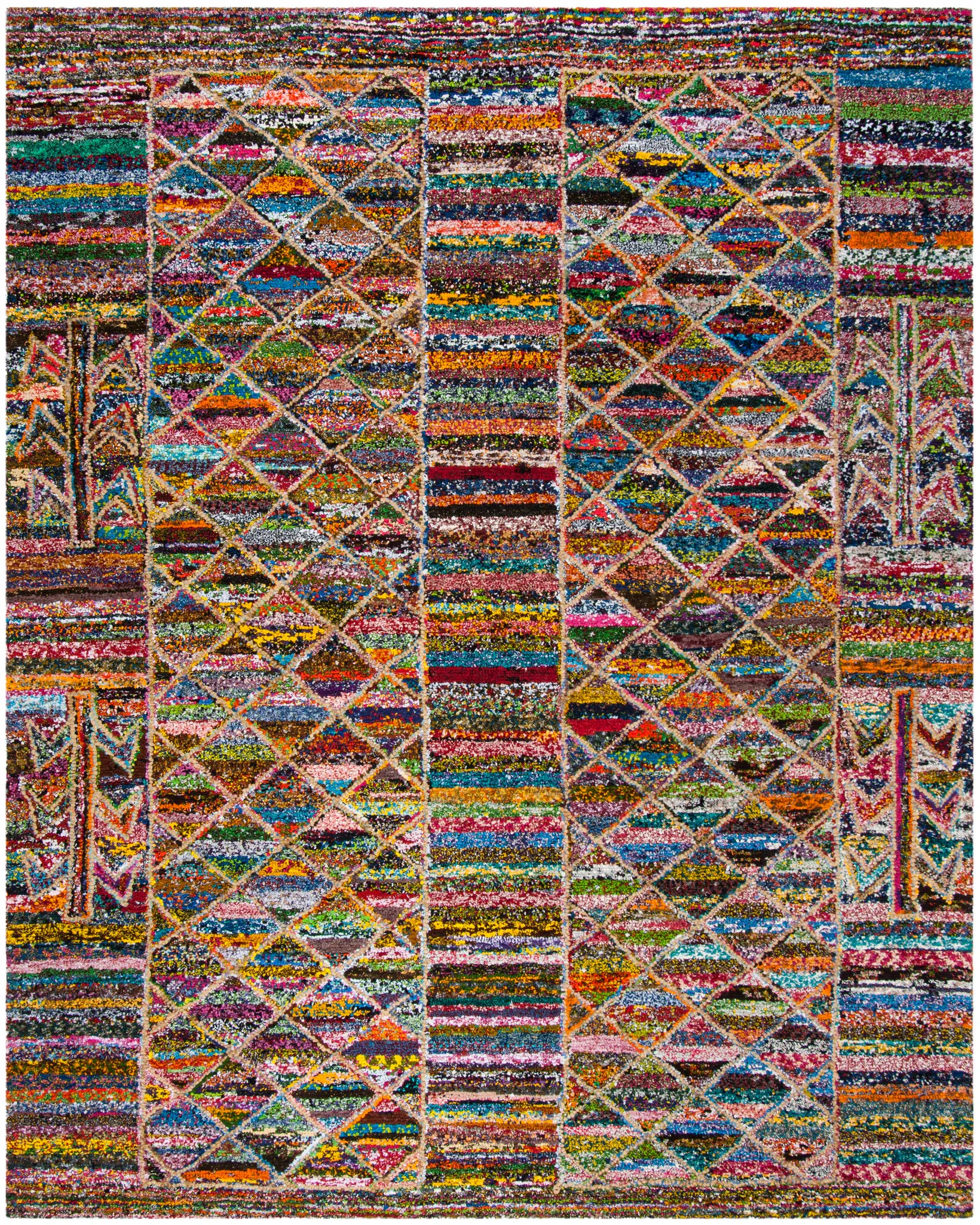 Nantucket Striped Diamond Hand-Tufted Cotton Rug