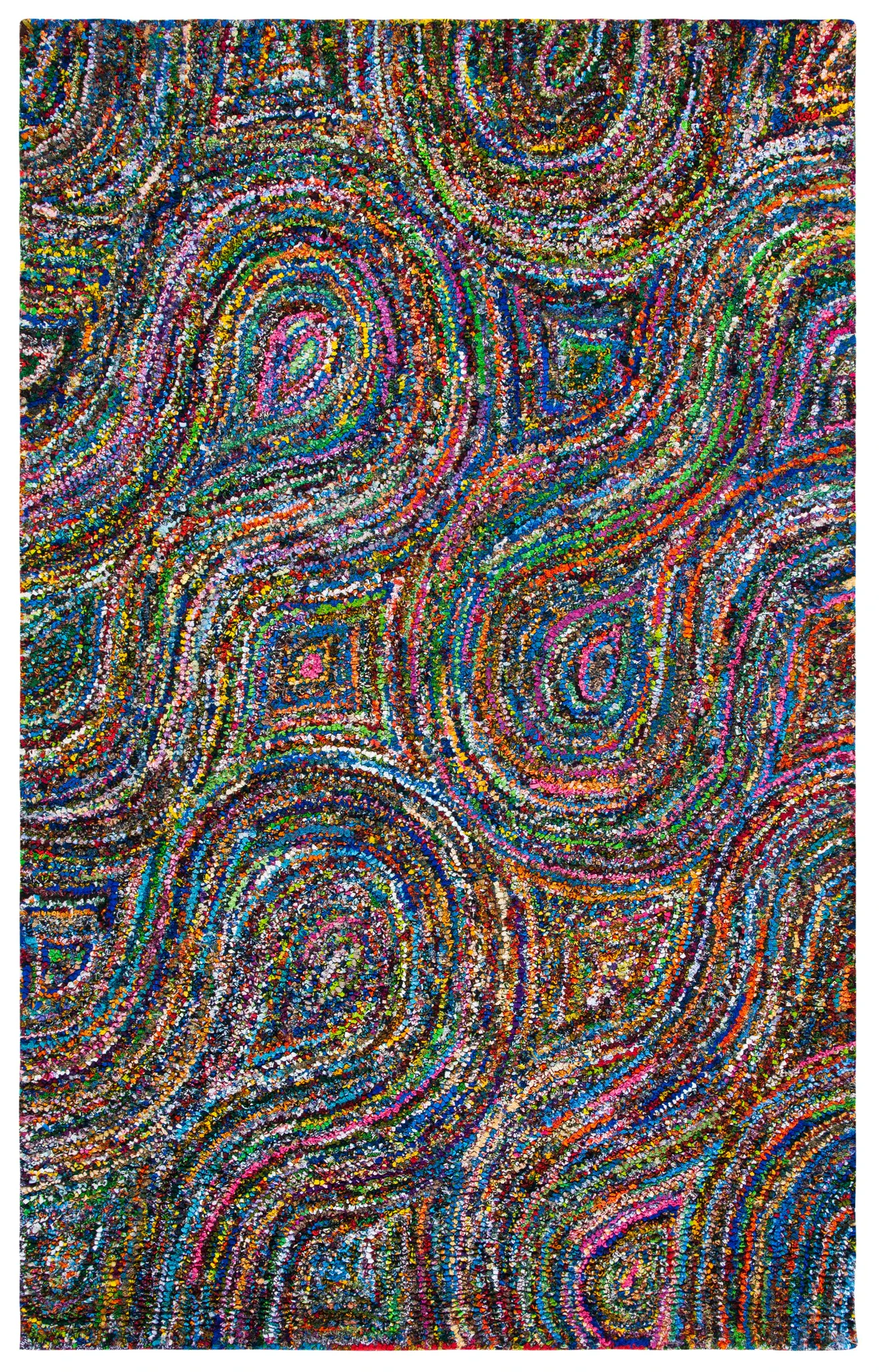 Nantucket Swirling Waves Hand-Tufted Cotton Rug