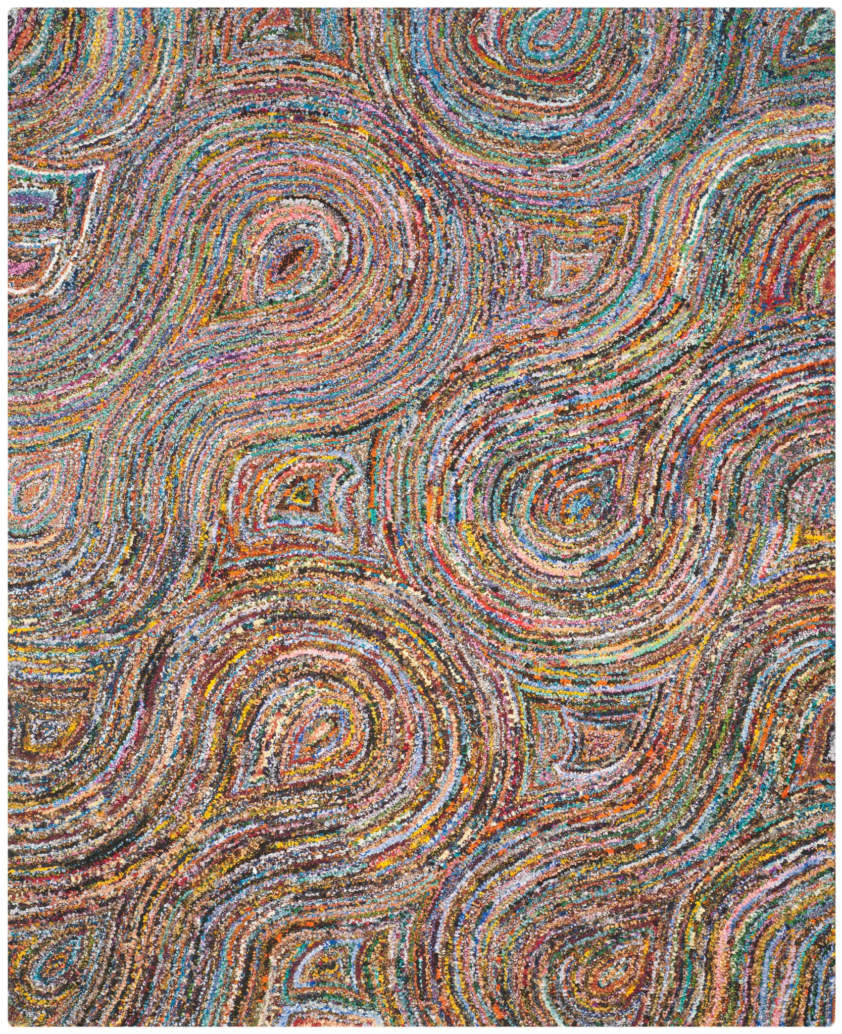 Nantucket Swirling Waves Hand-Tufted Cotton Rug
