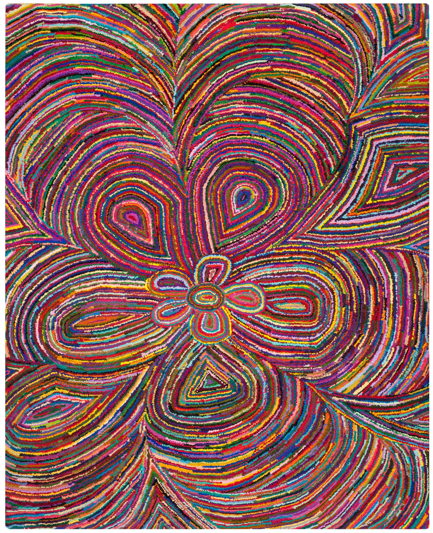 Nantucket Concentric Floral Hand-Tufted Cotton Rug