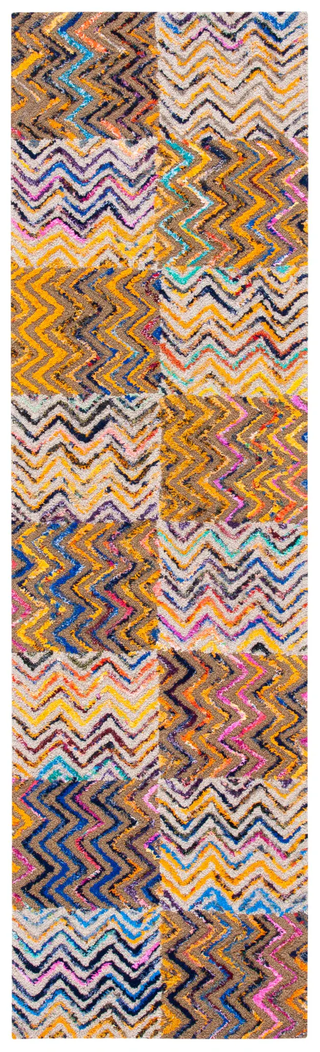 Nantucket Checkered Chevron Hand-Tufted Rug