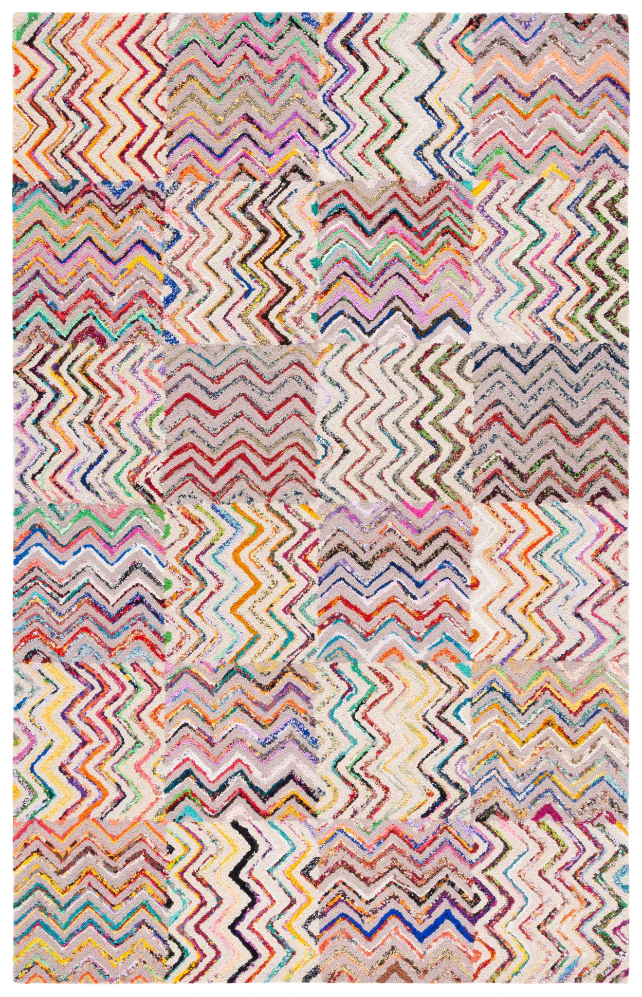 Nantucket Checkered Chevron Hand-Tufted Rug