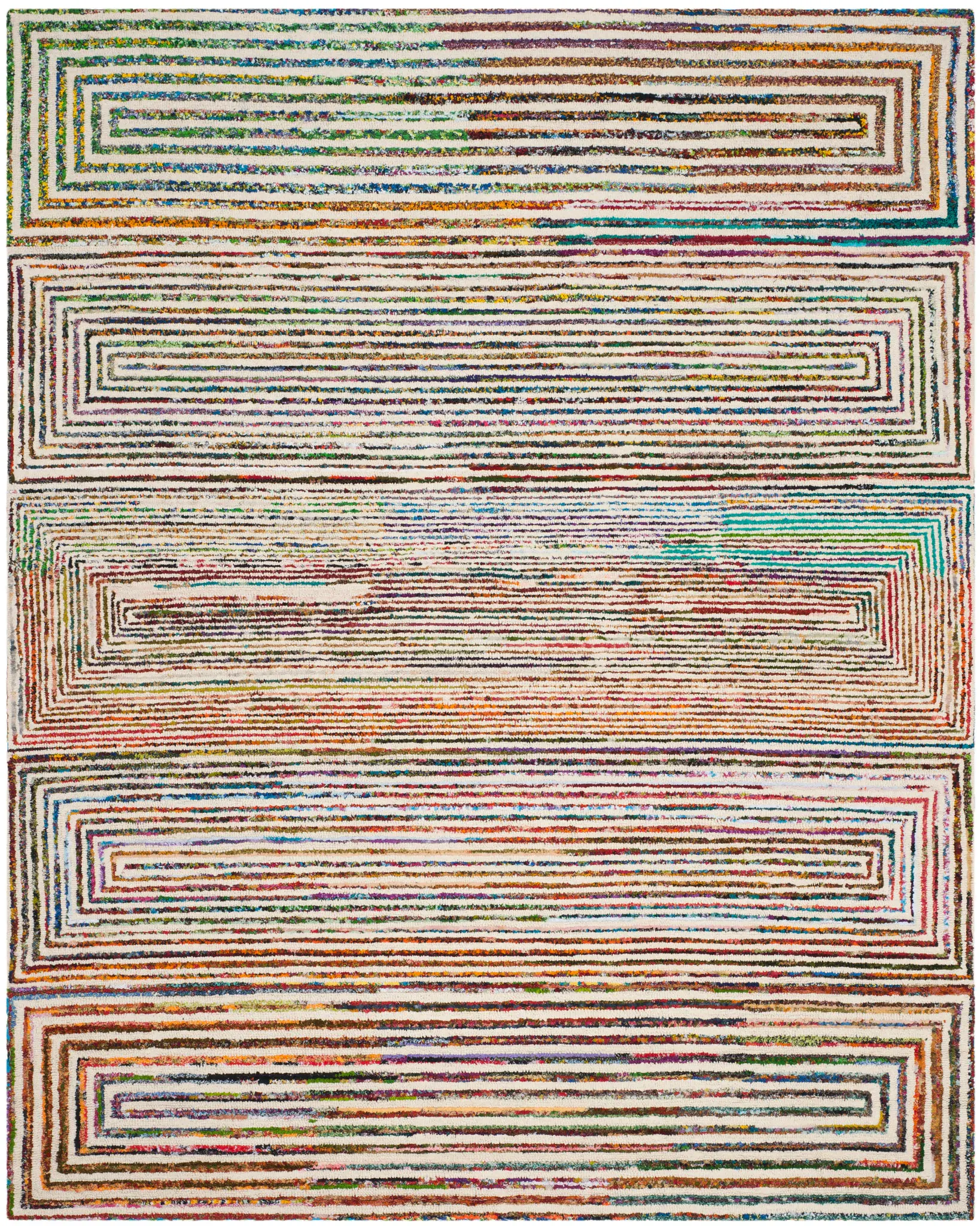 Nantucket Stacked Geometric Hand-Tufted Rug