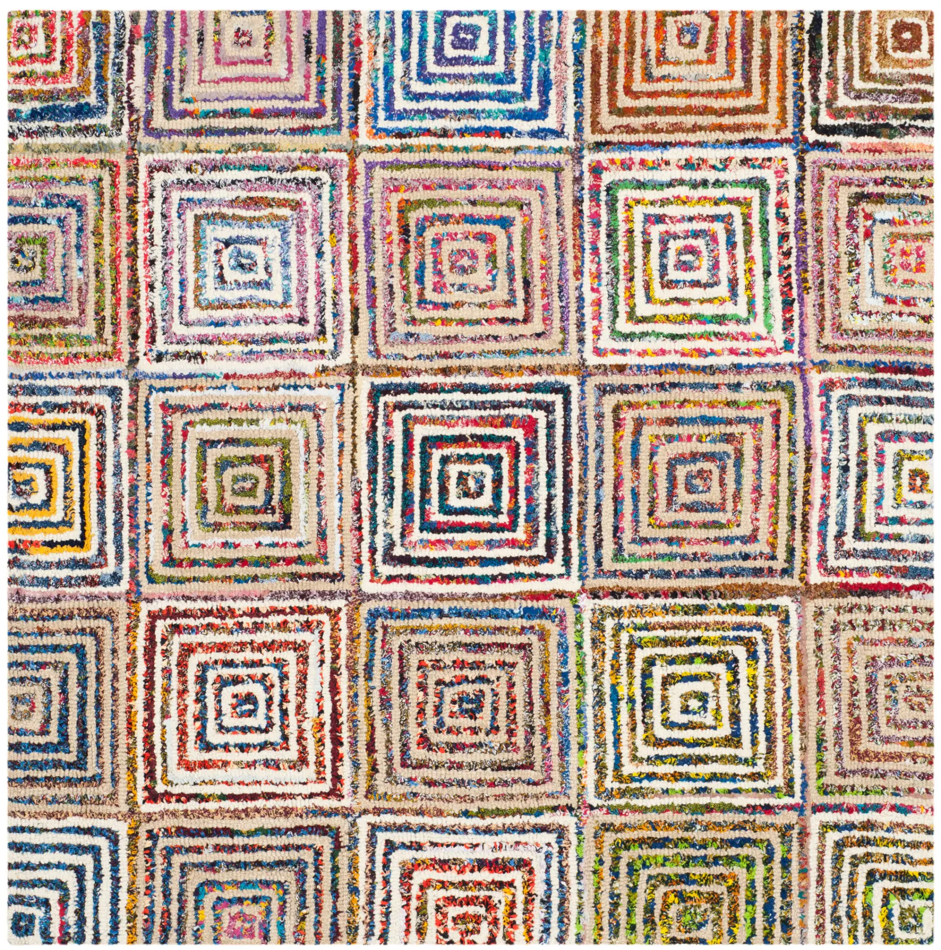 Nantucket Nested Square Hand-Tufted Rug