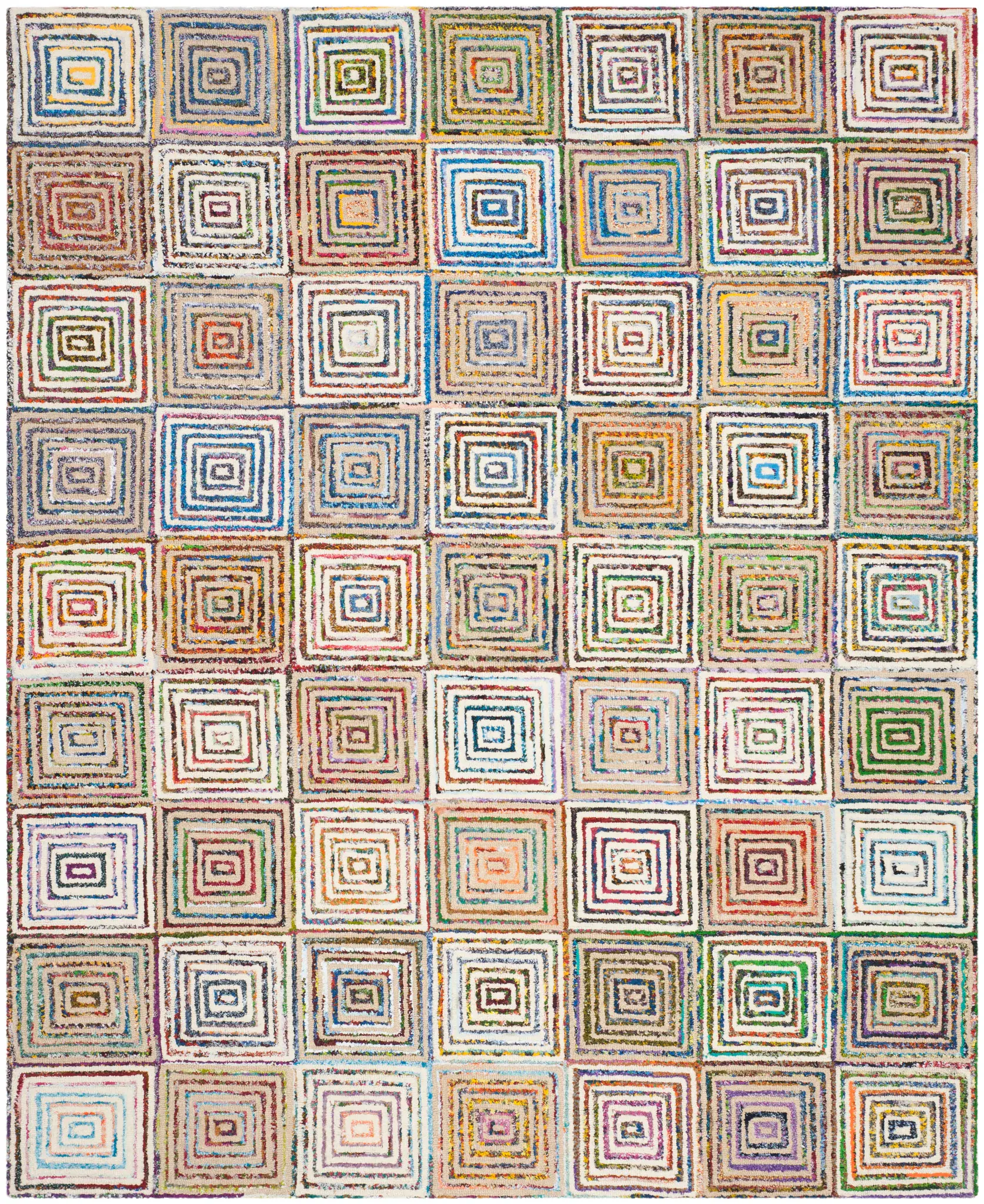 Nantucket Nested Square Hand-Tufted Rug