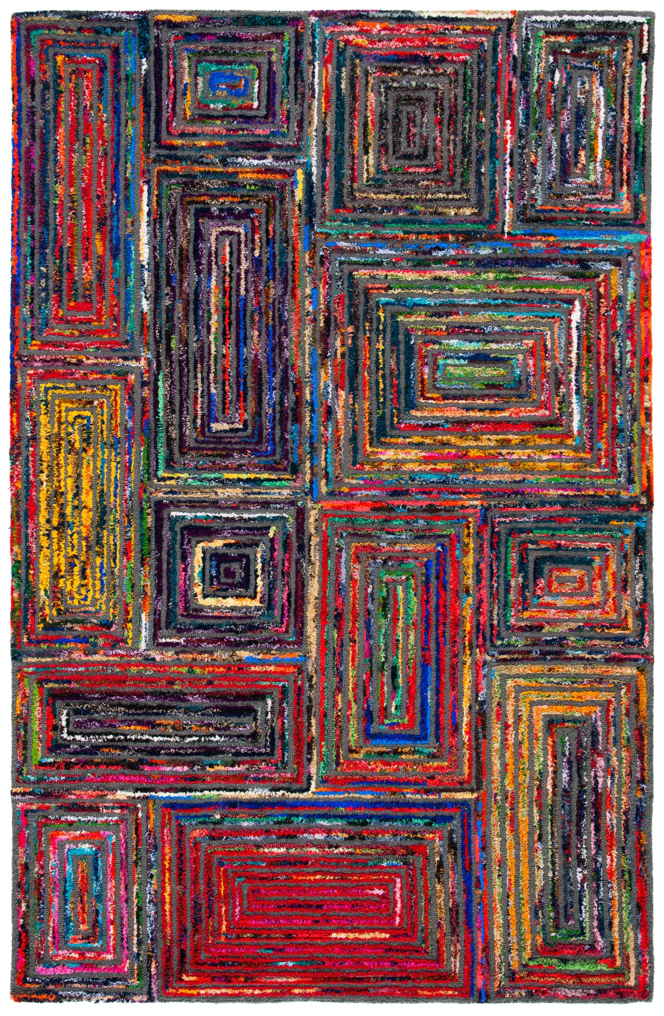 Nantucket Patchwork Blocks Hand-Tufted Rug
