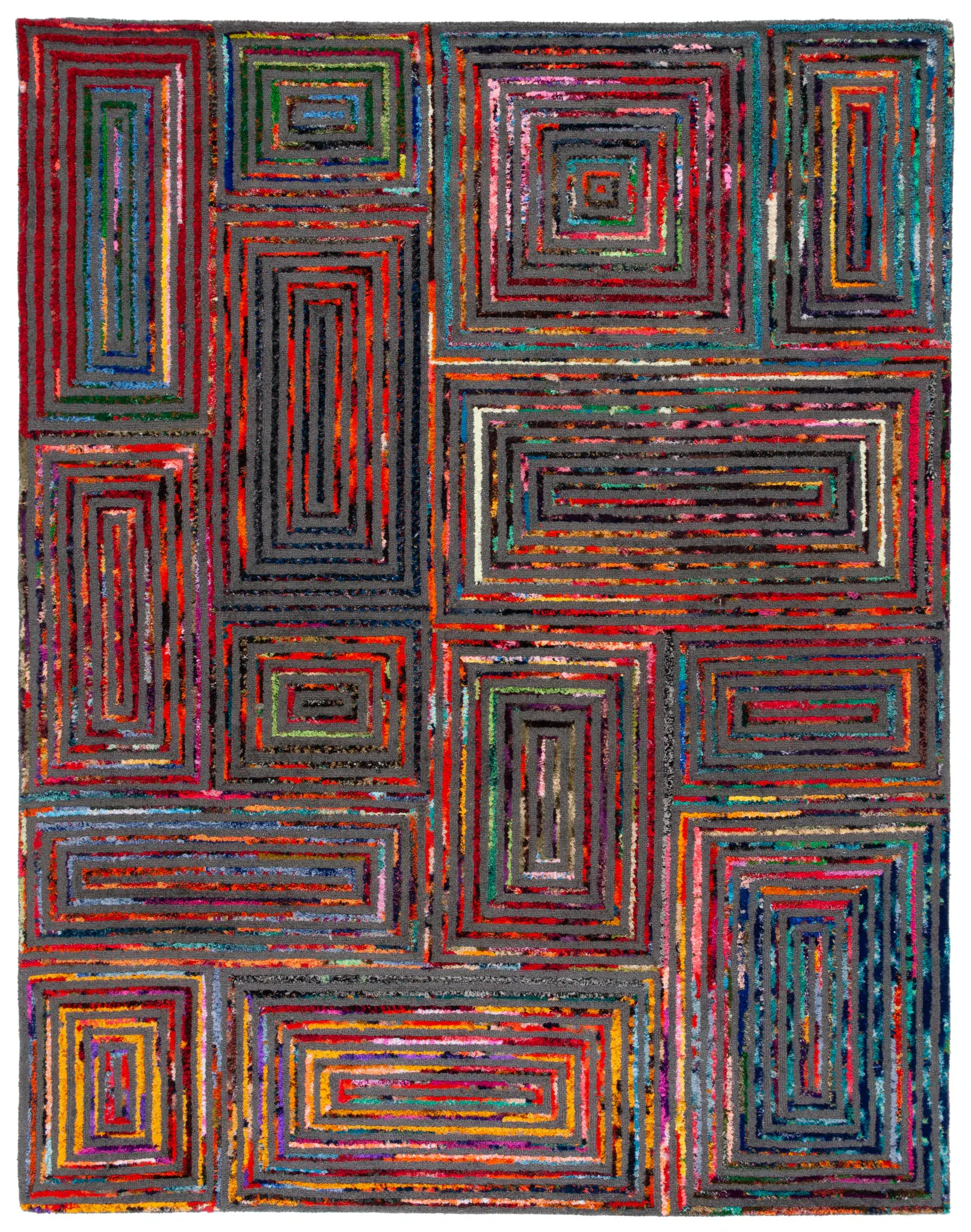 Nantucket Patchwork Blocks Hand-Tufted Rug