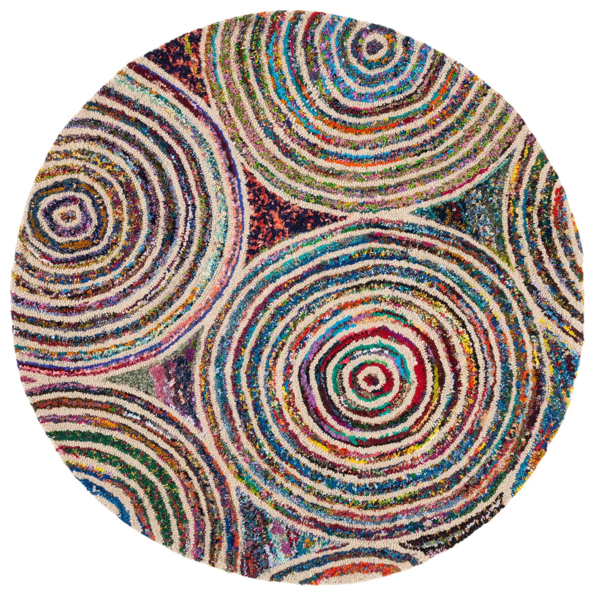 Nantucket Overlapping Circles Hand-Tufted Rug