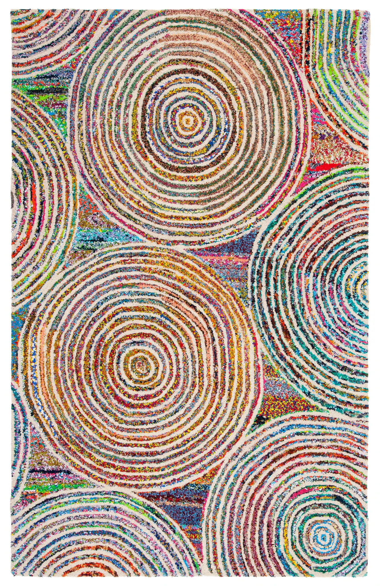 Nantucket Overlapping Circles Hand-Tufted Rug