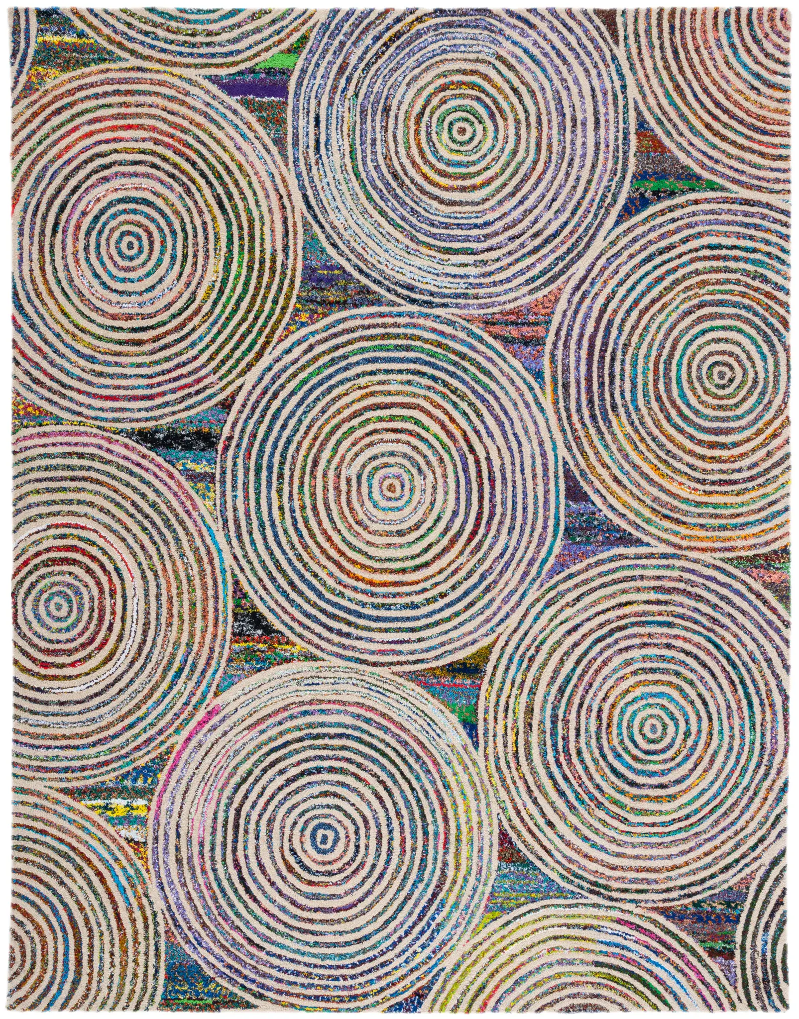 Nantucket Overlapping Circles Hand-Tufted Rug