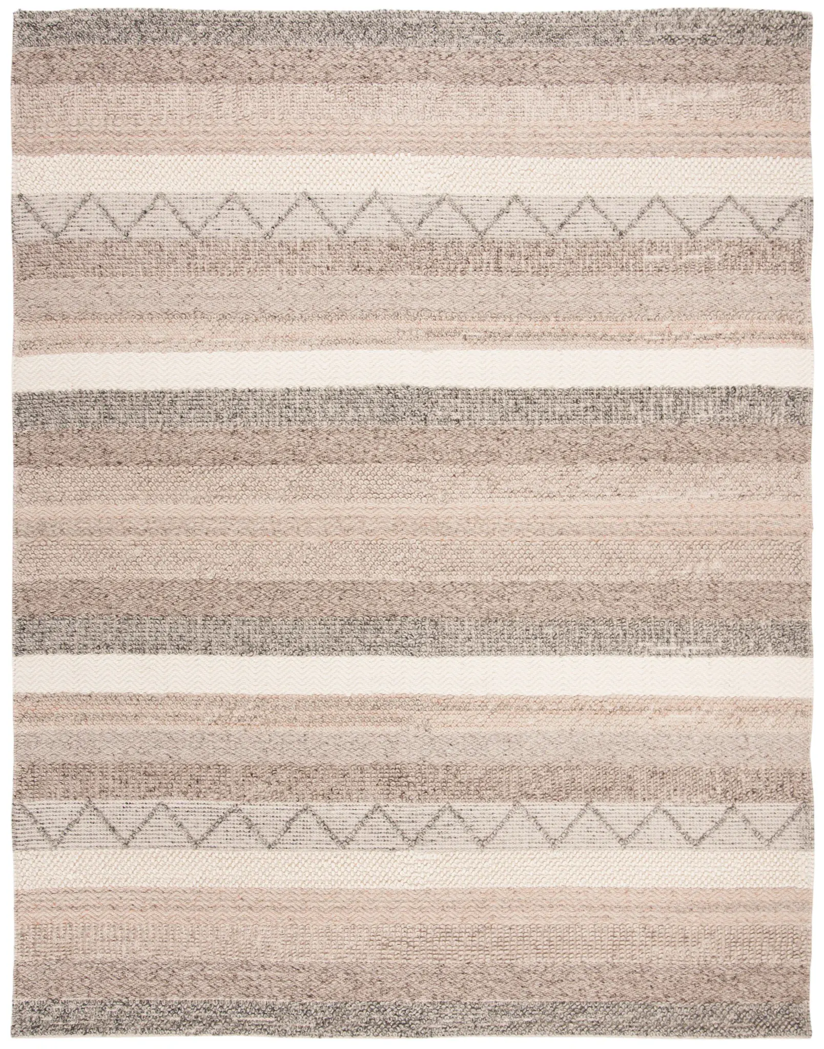 Natura Striped Zig-Zag Hand-Woven Wool and Cotton Rug