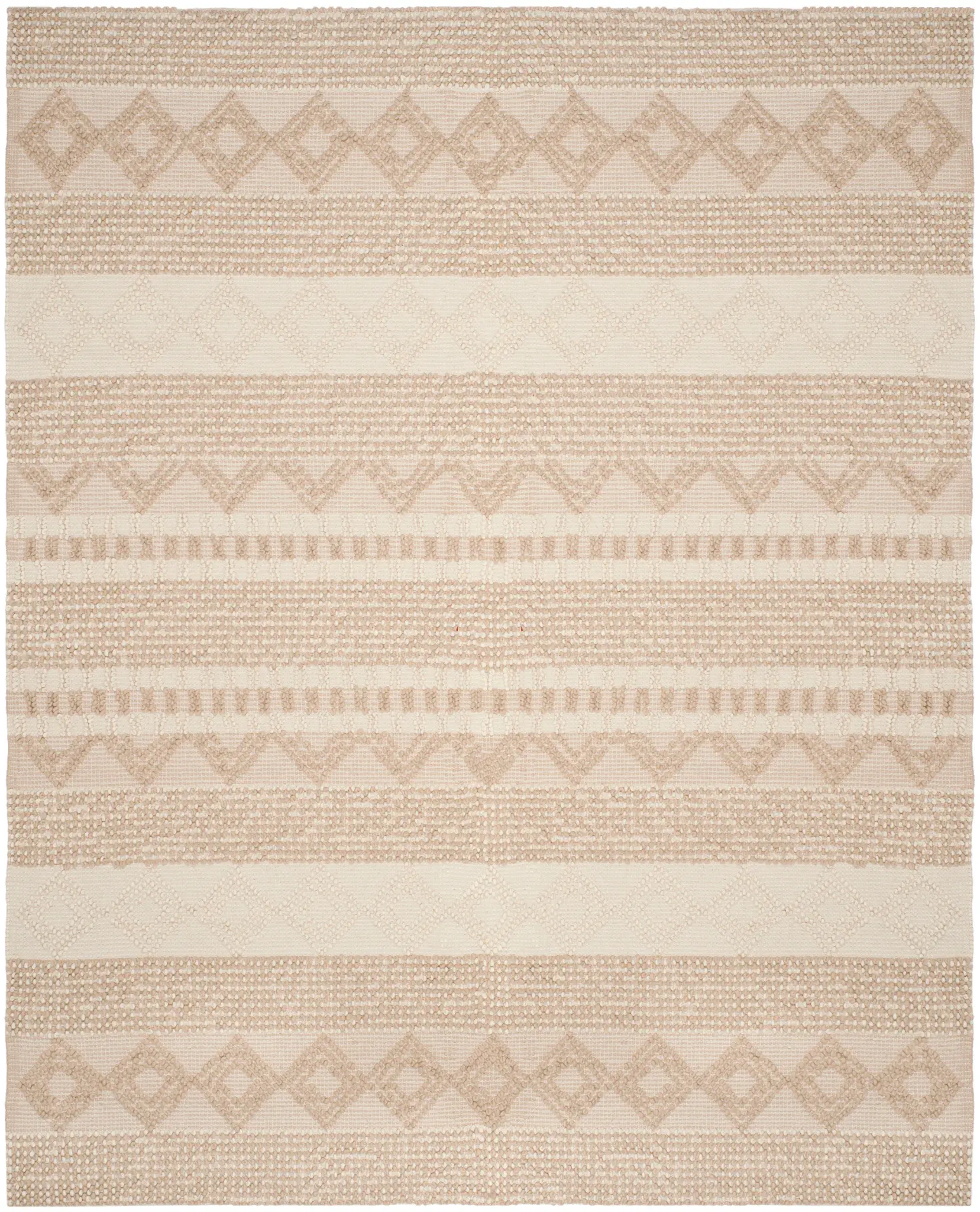 Natura Banded Diamond Hand-Woven Shag Rug