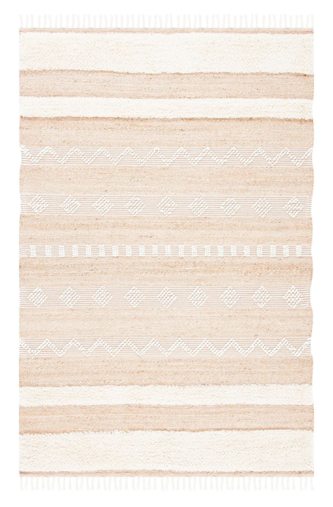 Natura Banded Geometric Hand-Woven Shag Rug