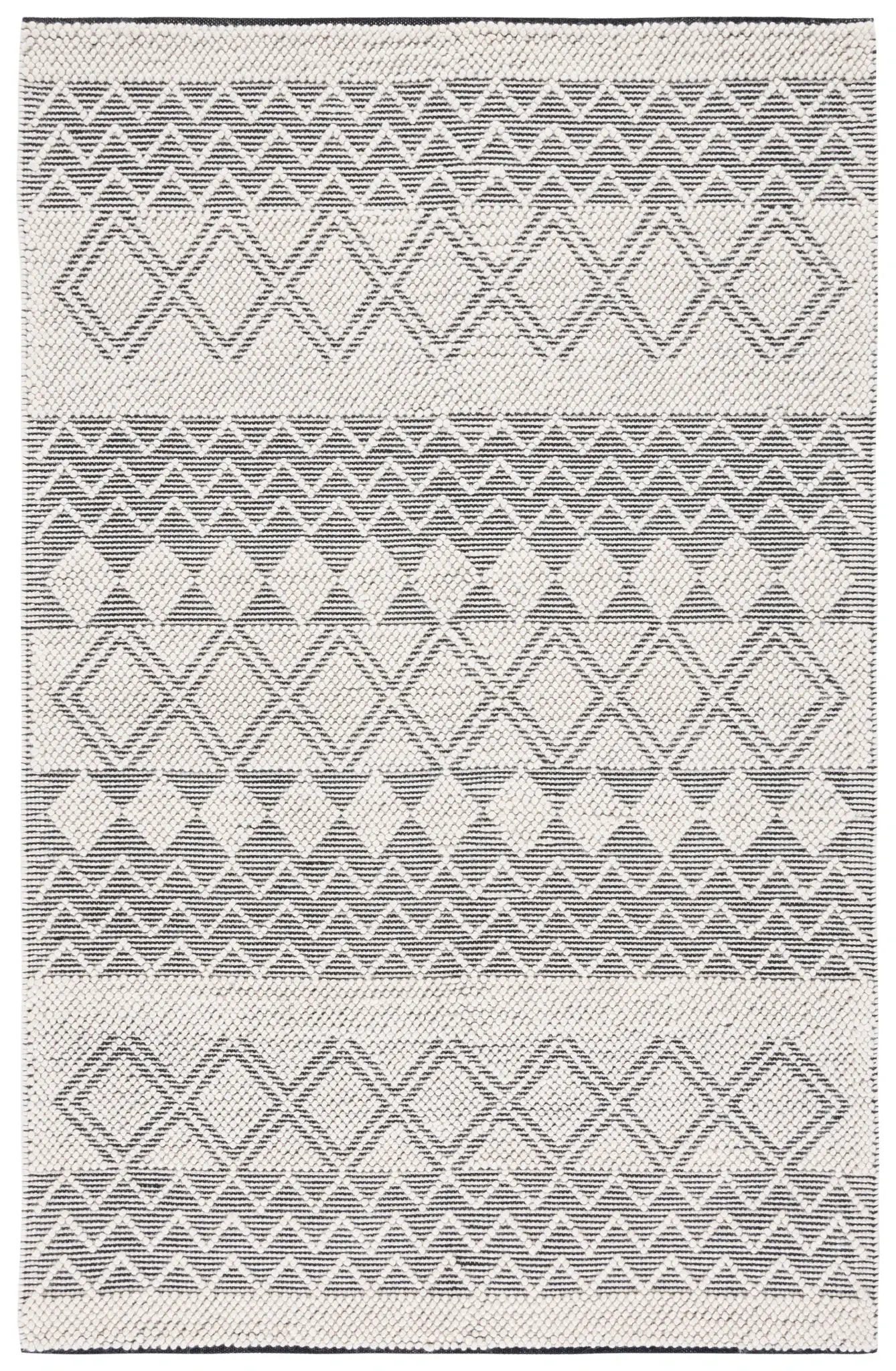Natura Banded Diamond Hand-Tufted Wool Rug