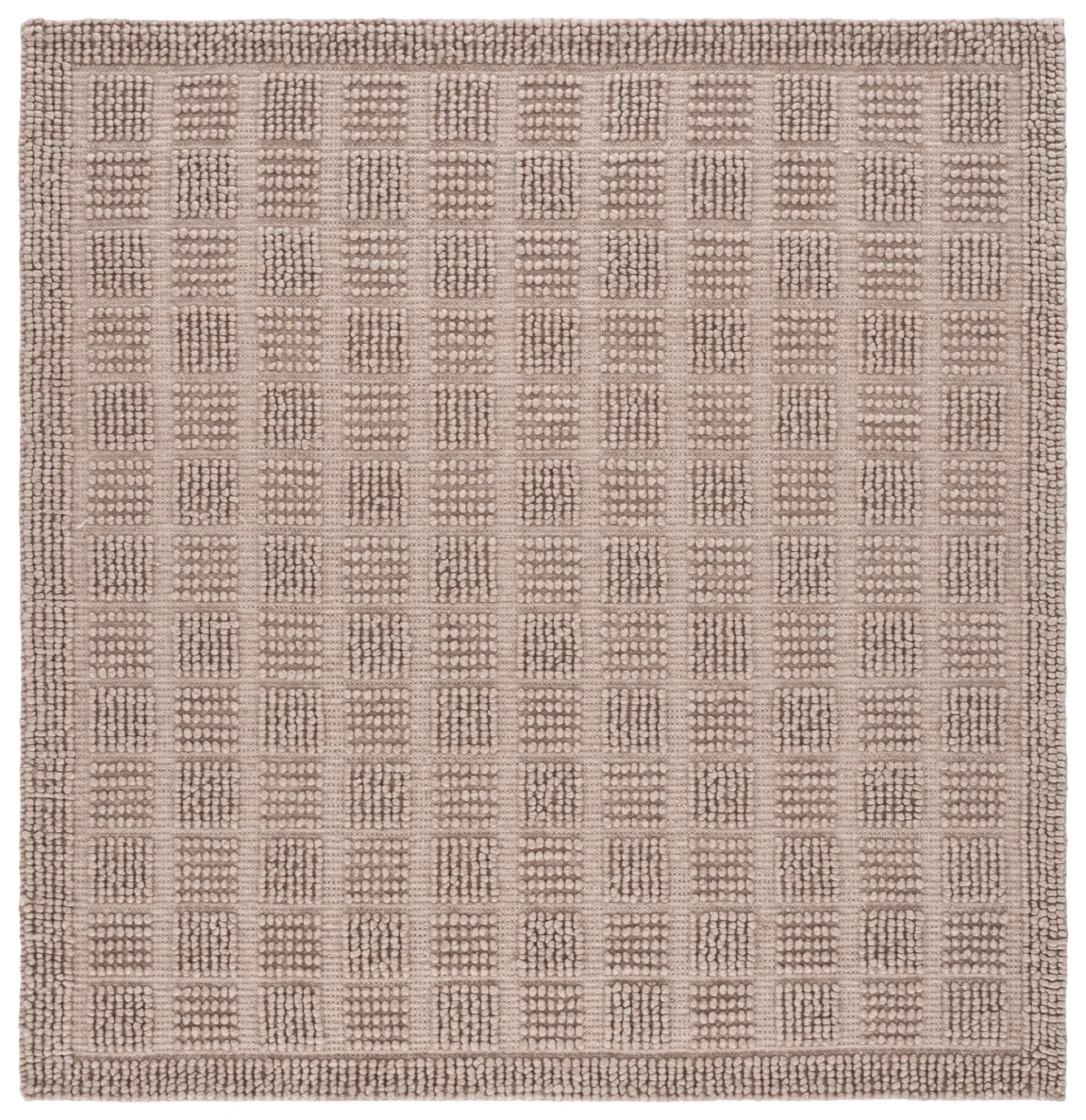Natura Grid Bordered Hand-Woven Rug