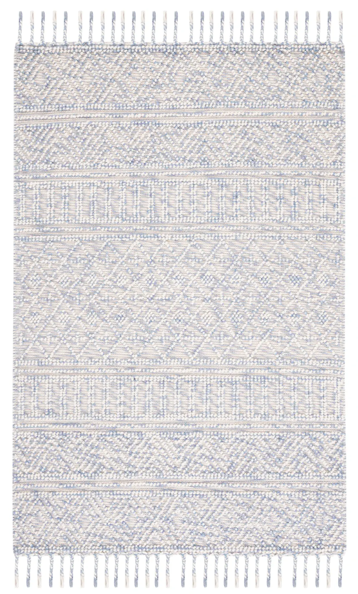 Natura Diamond Stripe Hand-Loomed Wool Rug