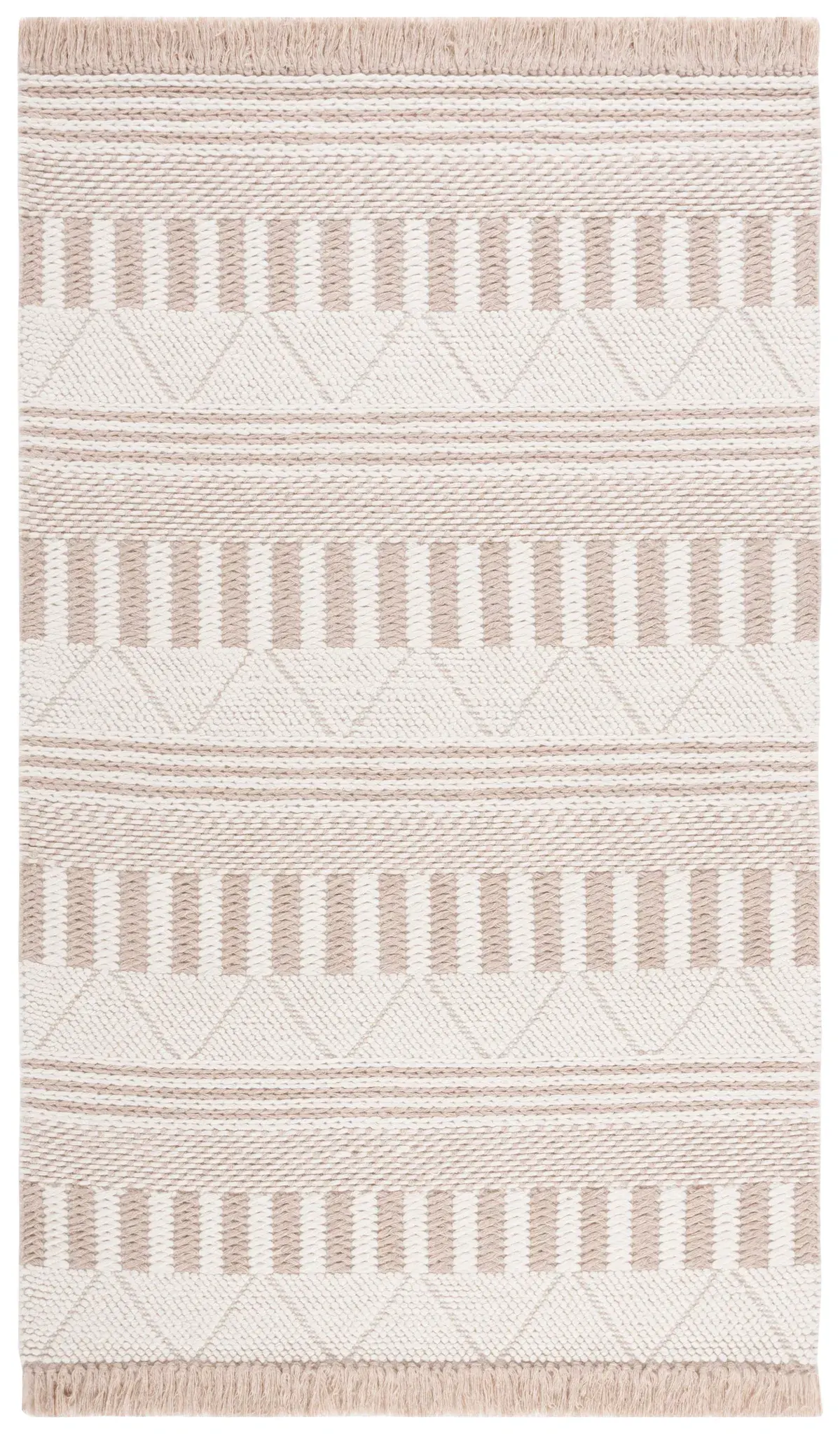 Natura Banded Stripe Hand-Woven Wool Rug