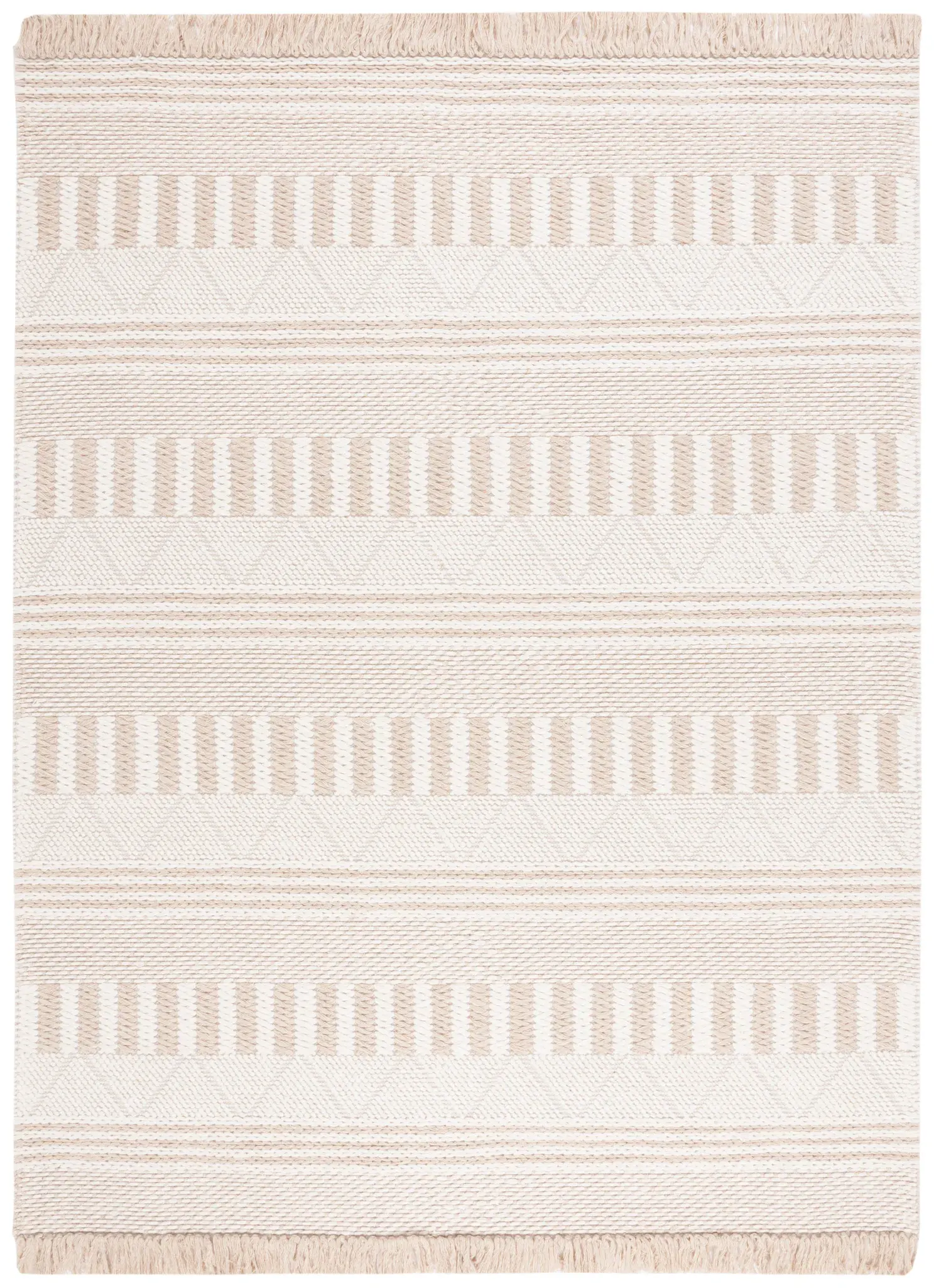 Natura Banded Stripe Hand-Woven Wool Rug