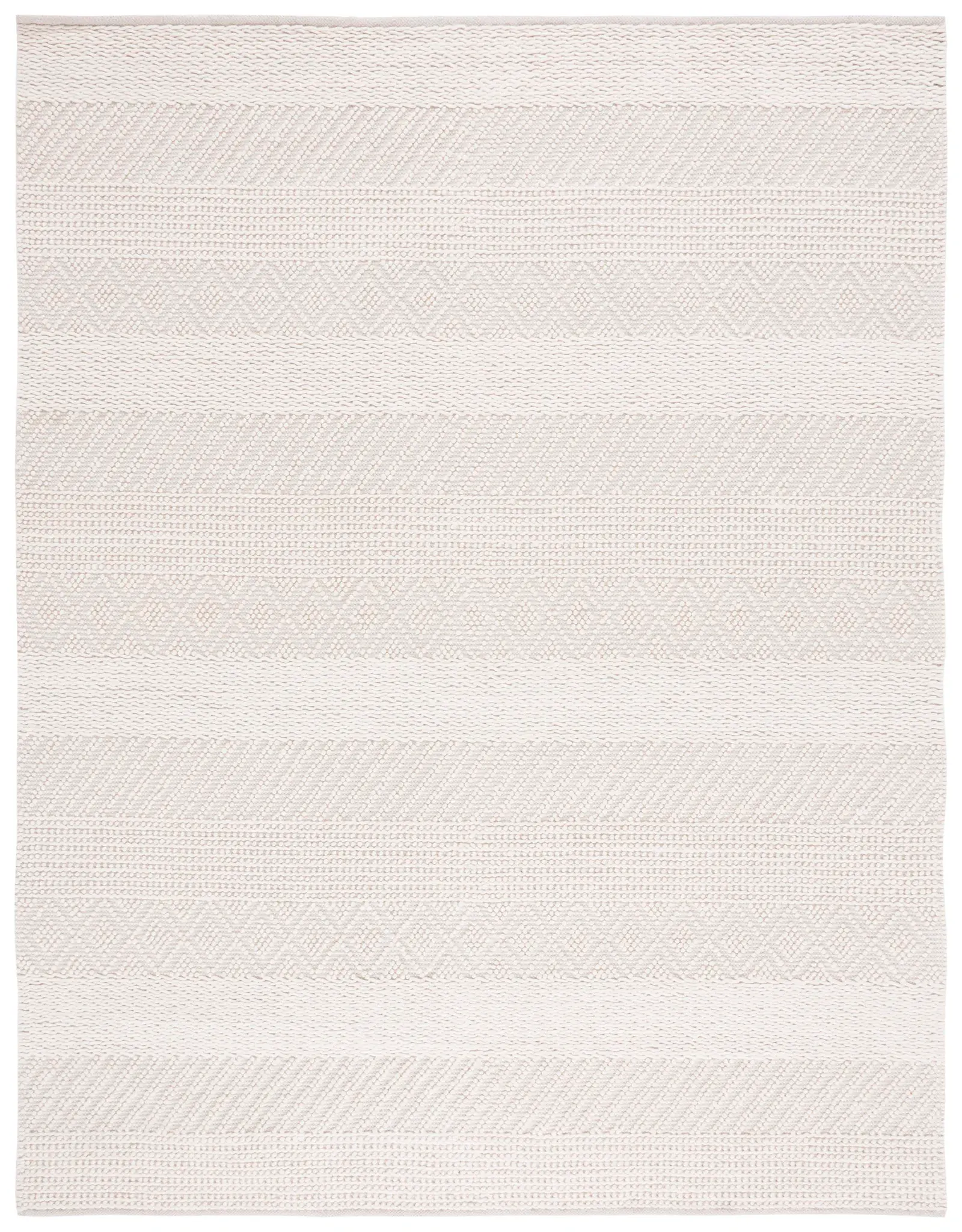 Natura Subtle Banded Diamond Hand-Woven Wool Rug