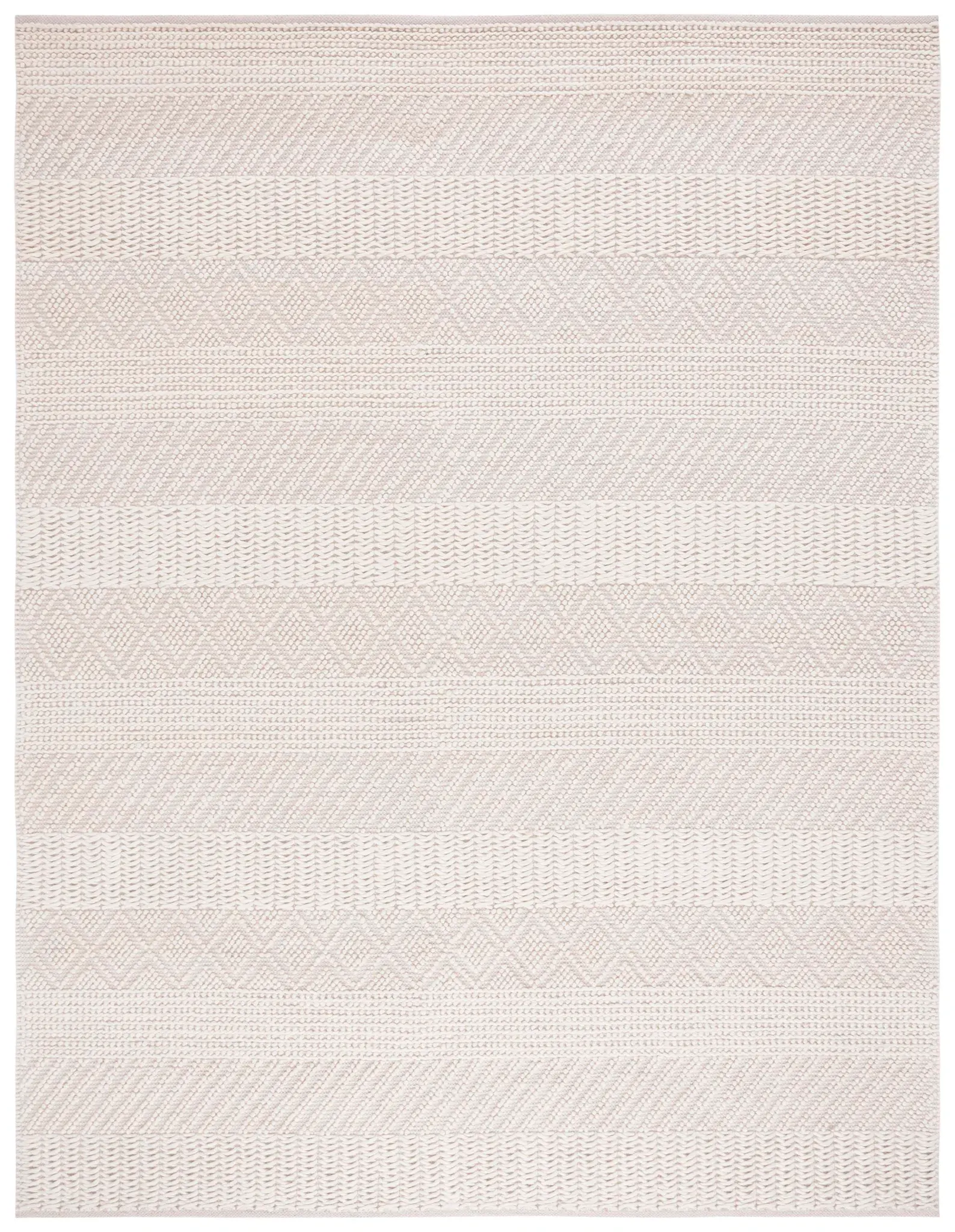 Natura Tonal Banded Diamond Hand-Woven Wool Rug