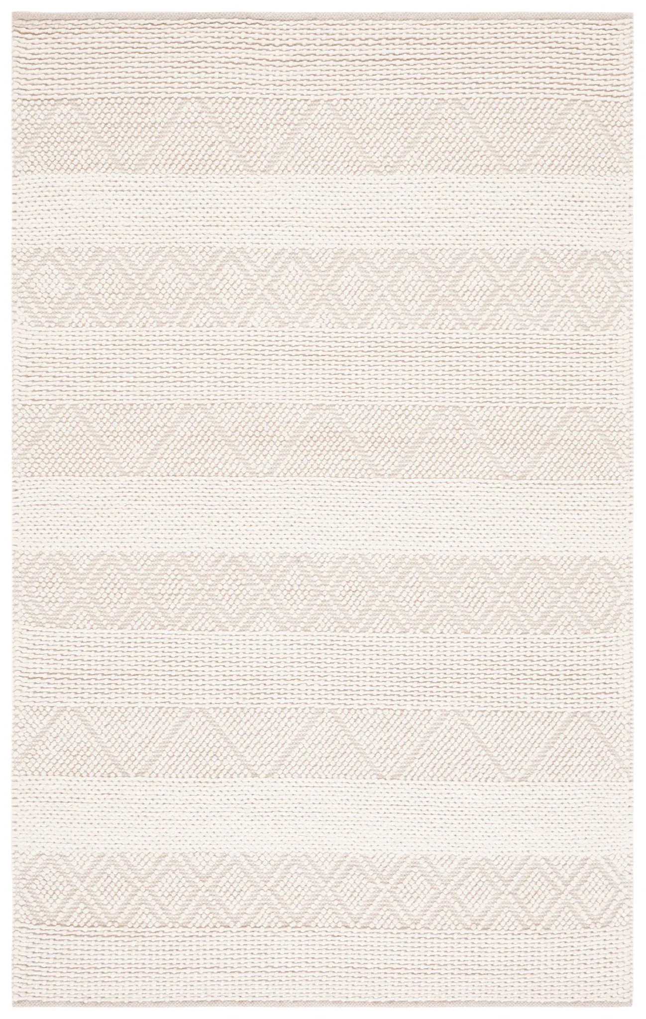 Natura Banded Diamond Chevron Hand-Woven Wool Rug