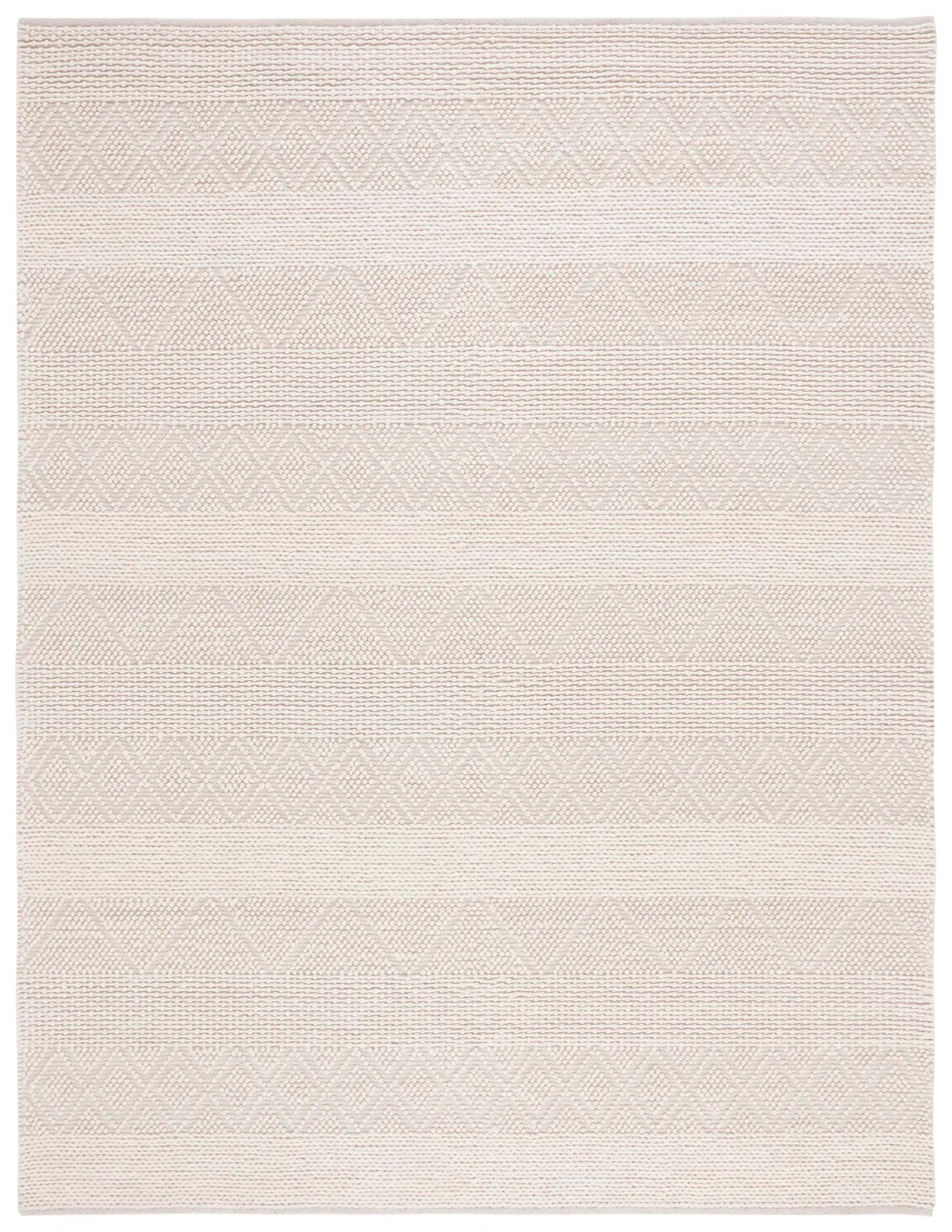 Natura Banded Diamond Chevron Hand-Woven Wool Rug