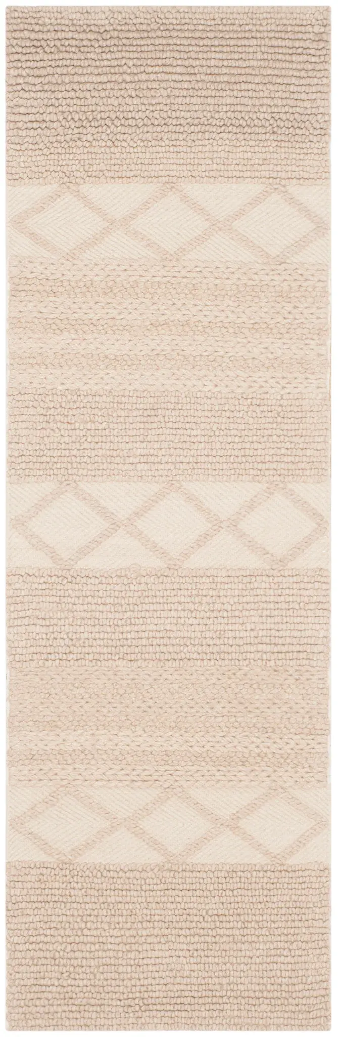 Natura Wide Band Diamond Hand-Woven Wool Rug