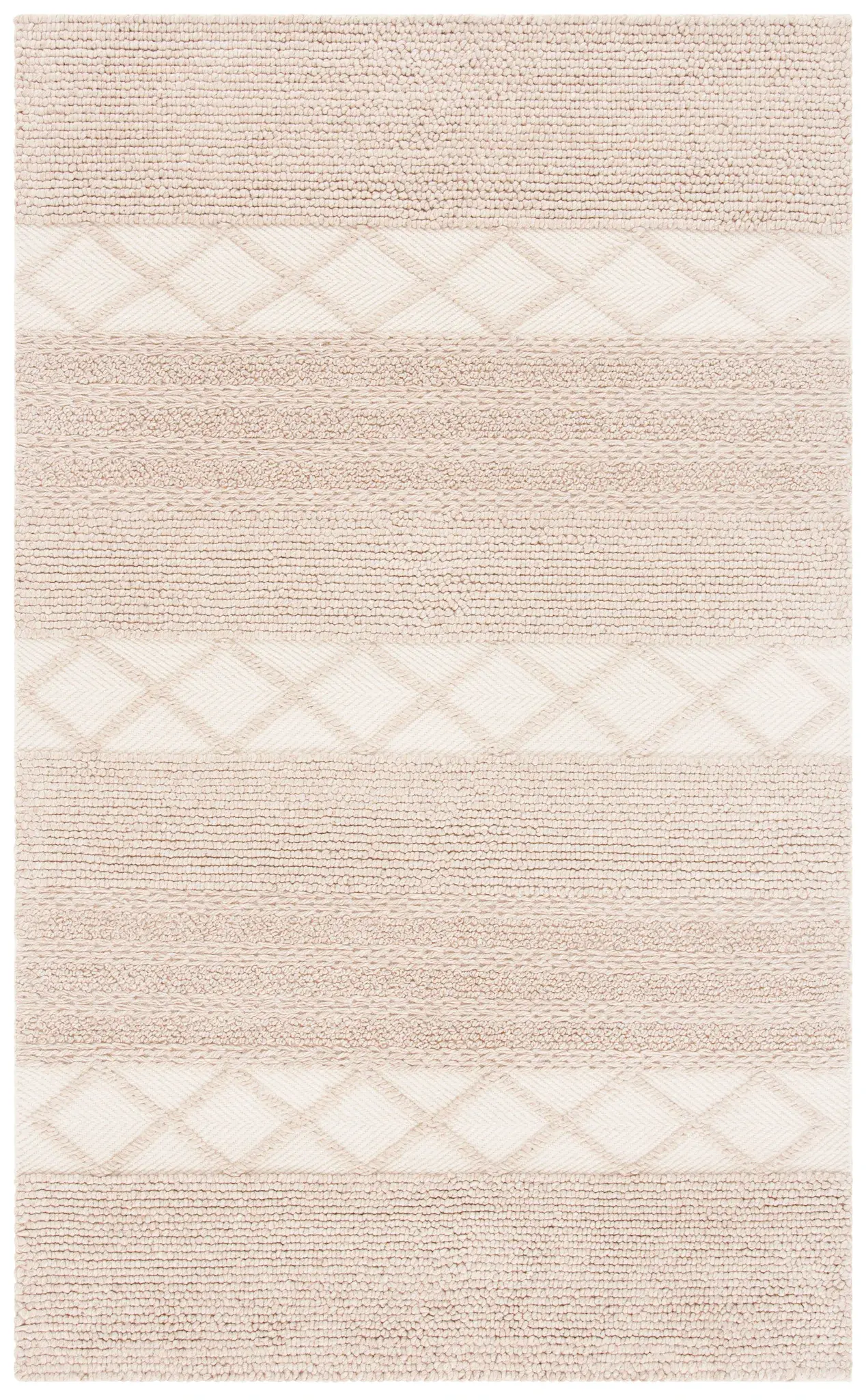 Natura Wide Band Diamond Hand-Woven Wool Rug