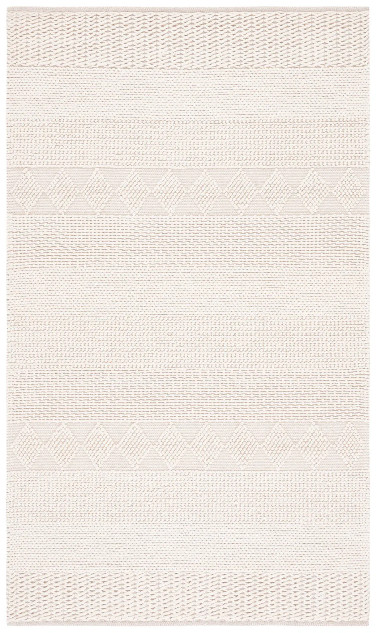 Natura Sparse Banded Diamond Hand-Woven Wool Rug