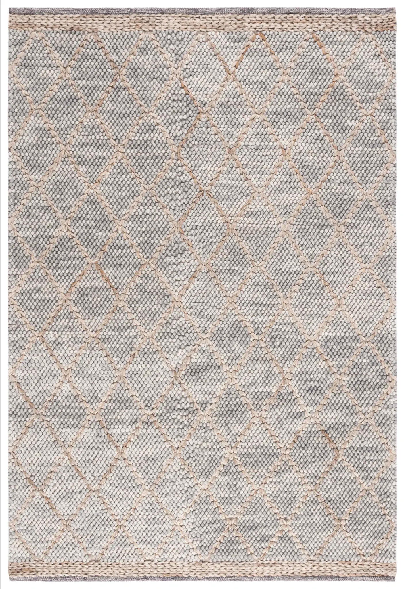 Natura Diamond Lattice Hand-Woven Wool Rug