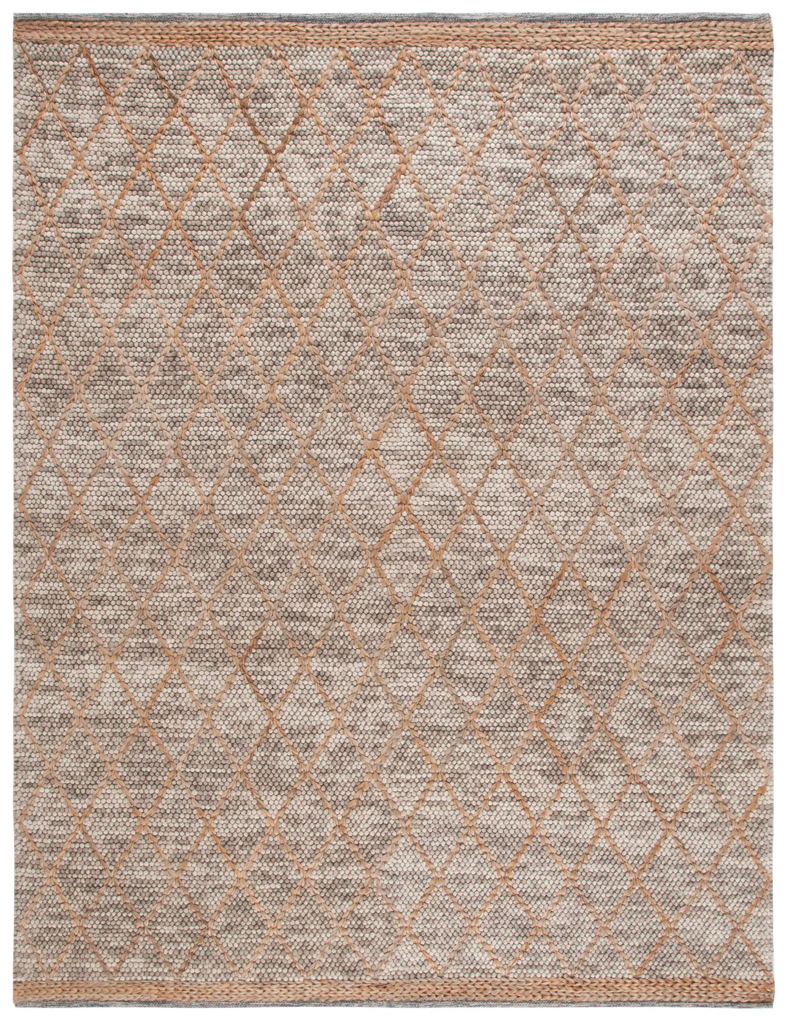 Natura Diamond Lattice Hand-Woven Wool Rug