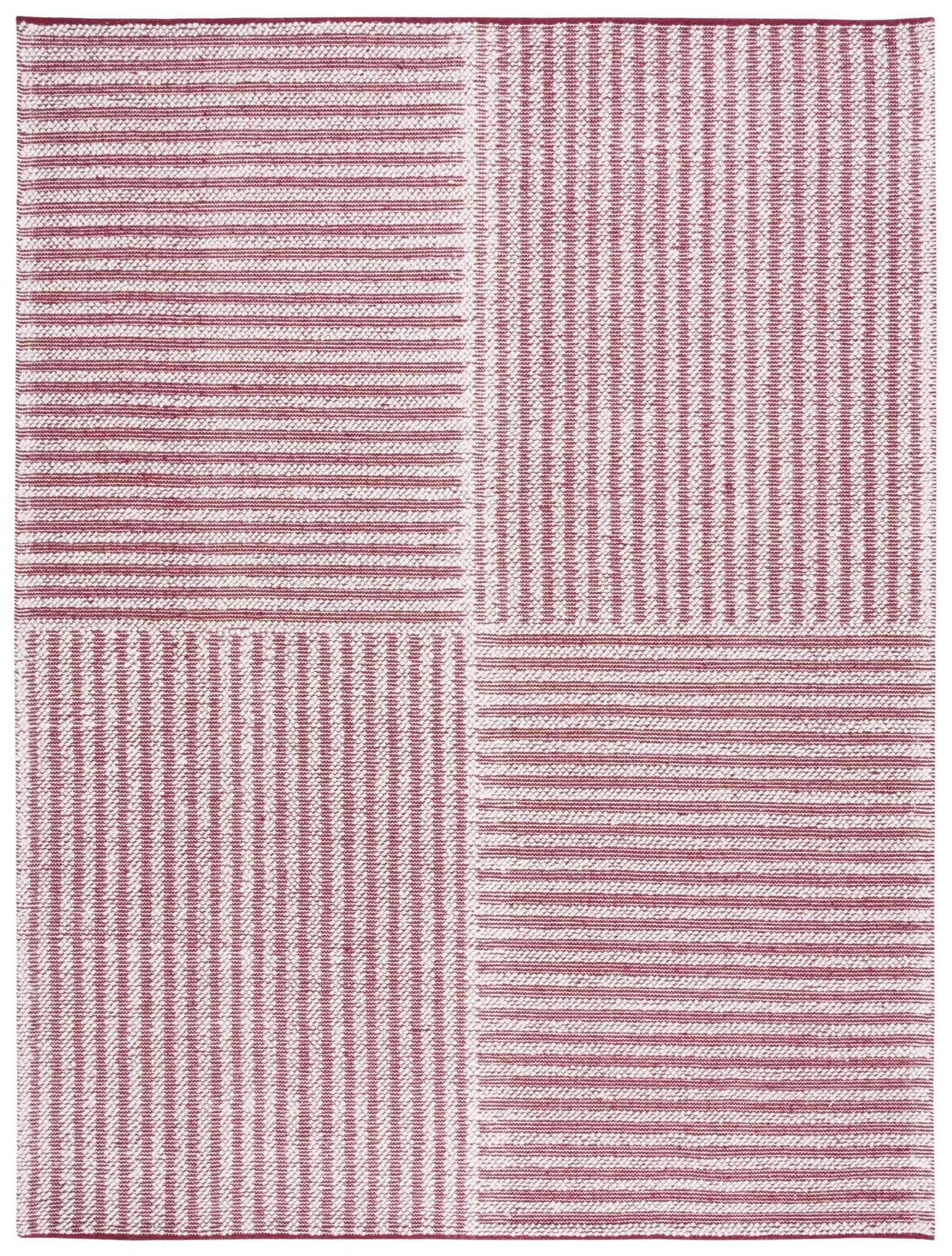 Natura Block Stripe Hand-Woven Wool Rug