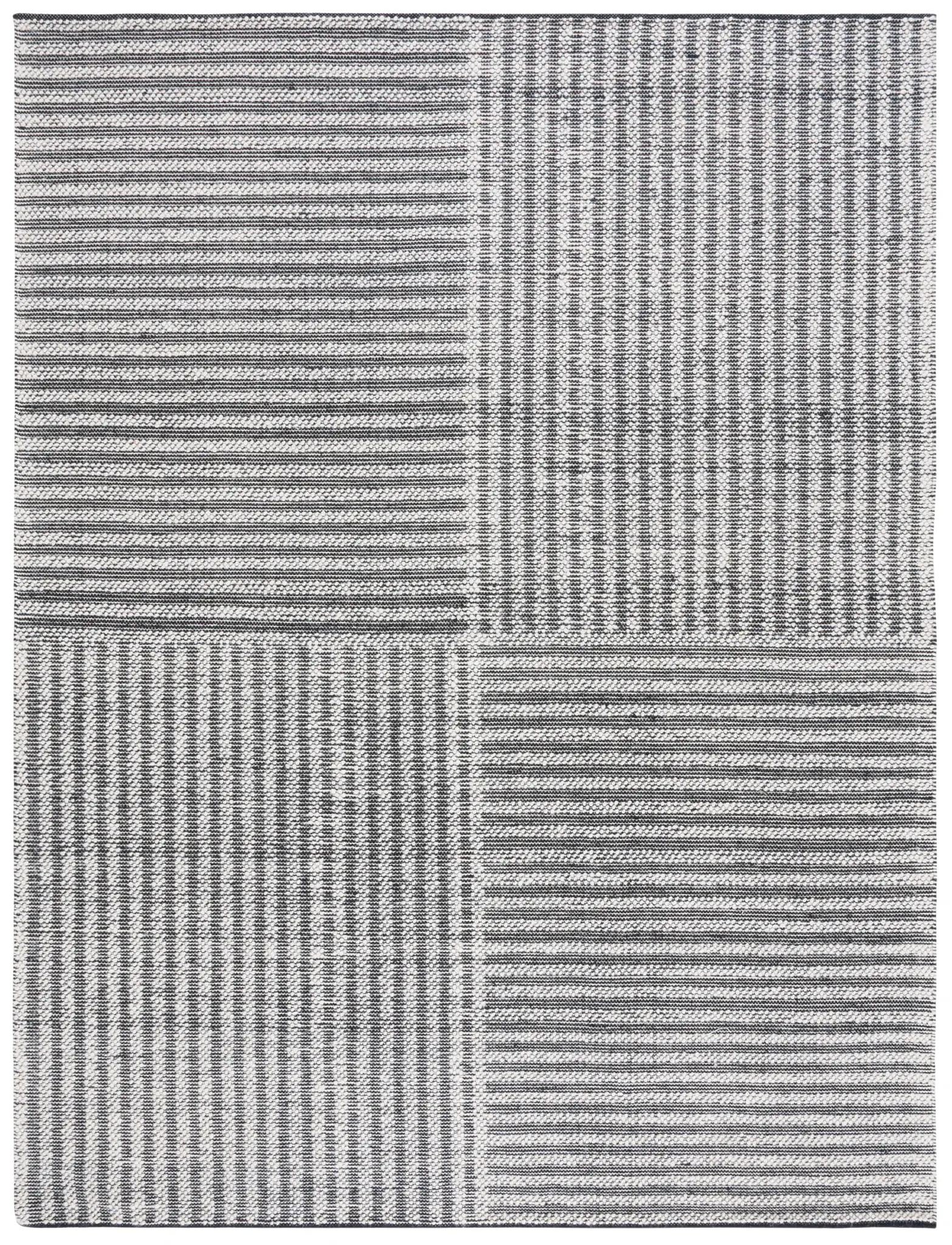 Natura Block Stripe Hand-Woven Wool Rug