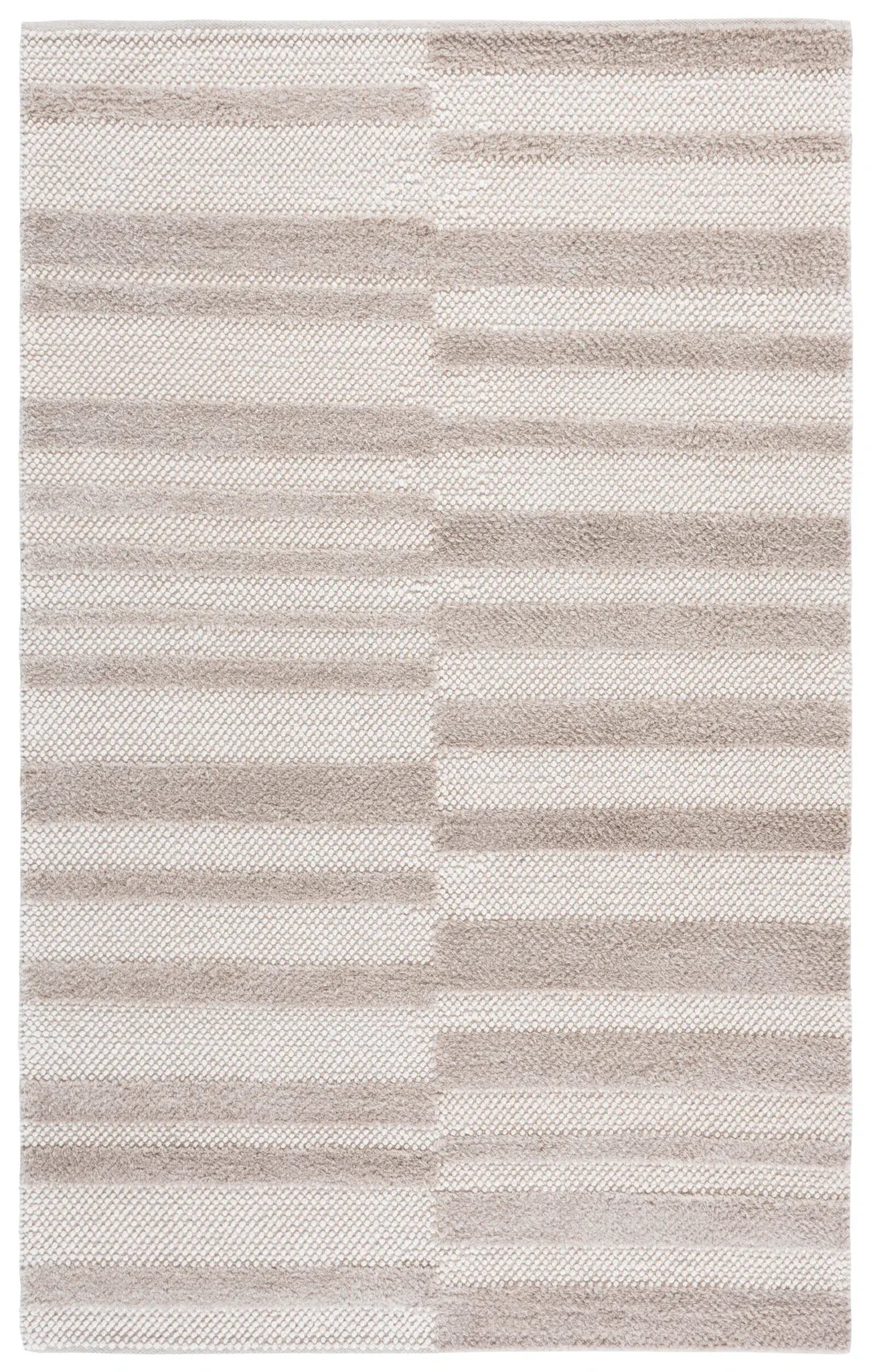 Natura Staggered Stripe Hand-Loomed Wool Blend Rug