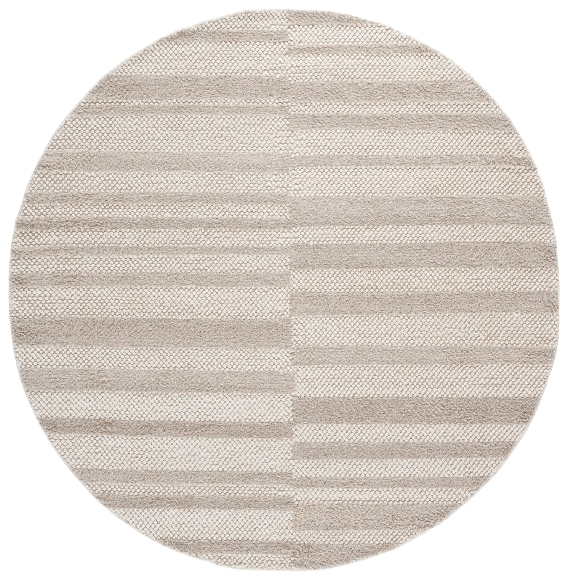 Natura Staggered Stripe Hand-Loomed Wool Blend Rug