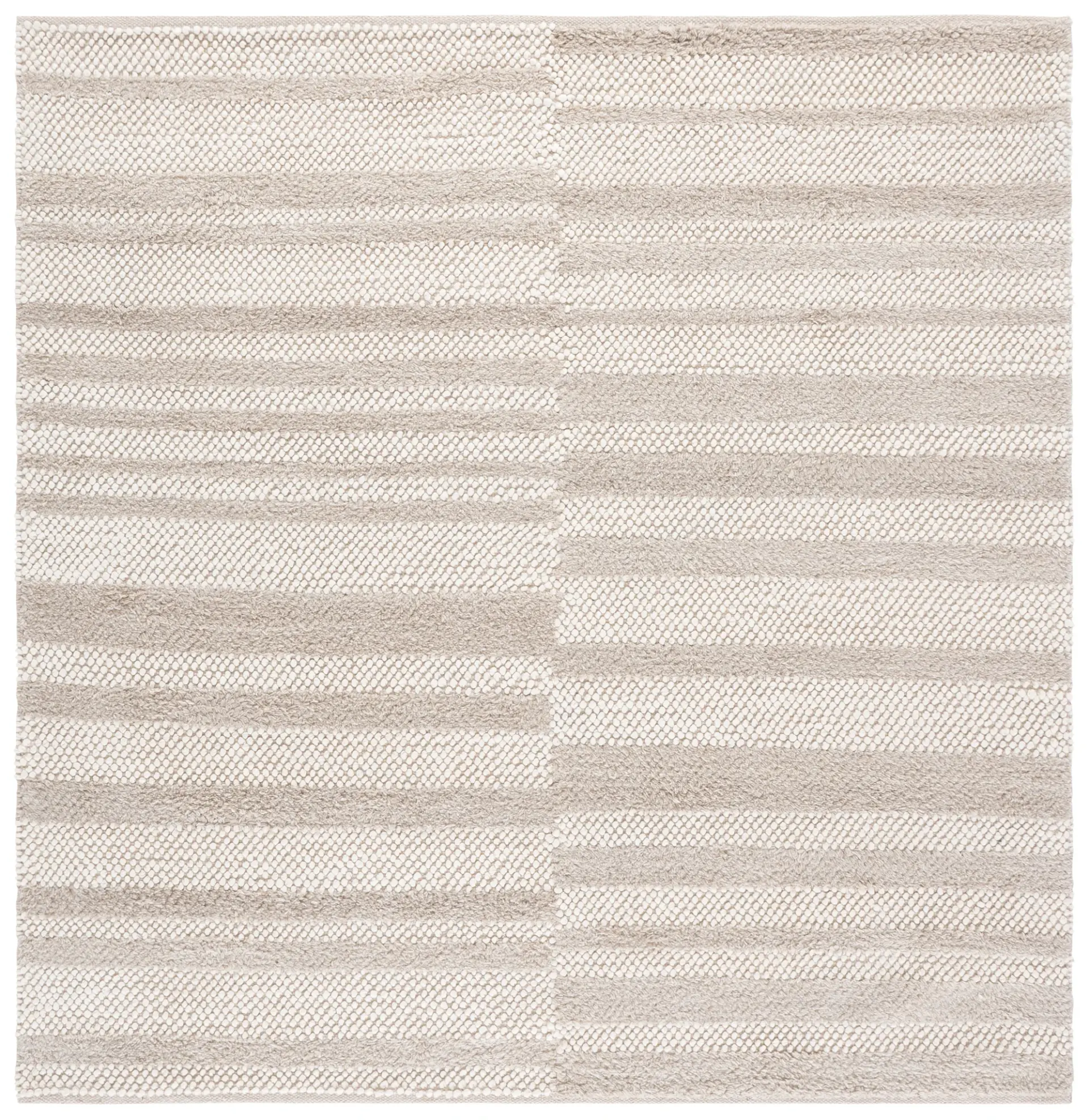 Natura Staggered Stripe Hand-Loomed Wool Blend Rug