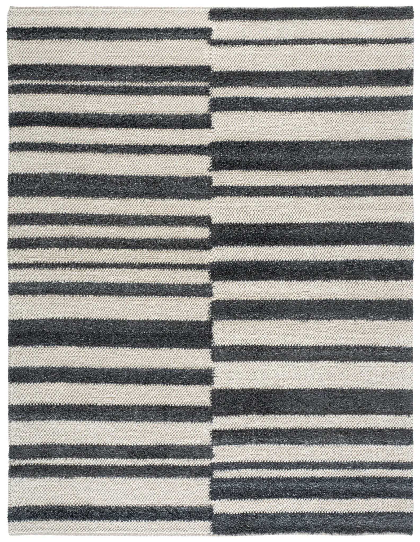 Natura Staggered Stripe Hand-Loomed Wool Blend Rug
