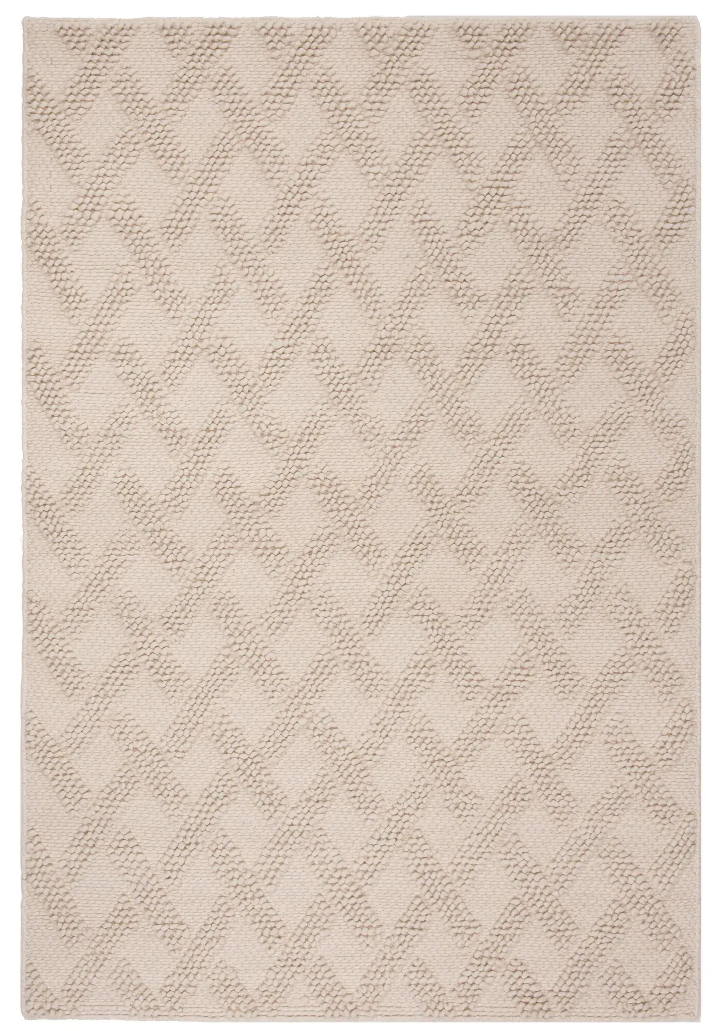 Natura Textured Lattice Hand-Loomed Wool Rug