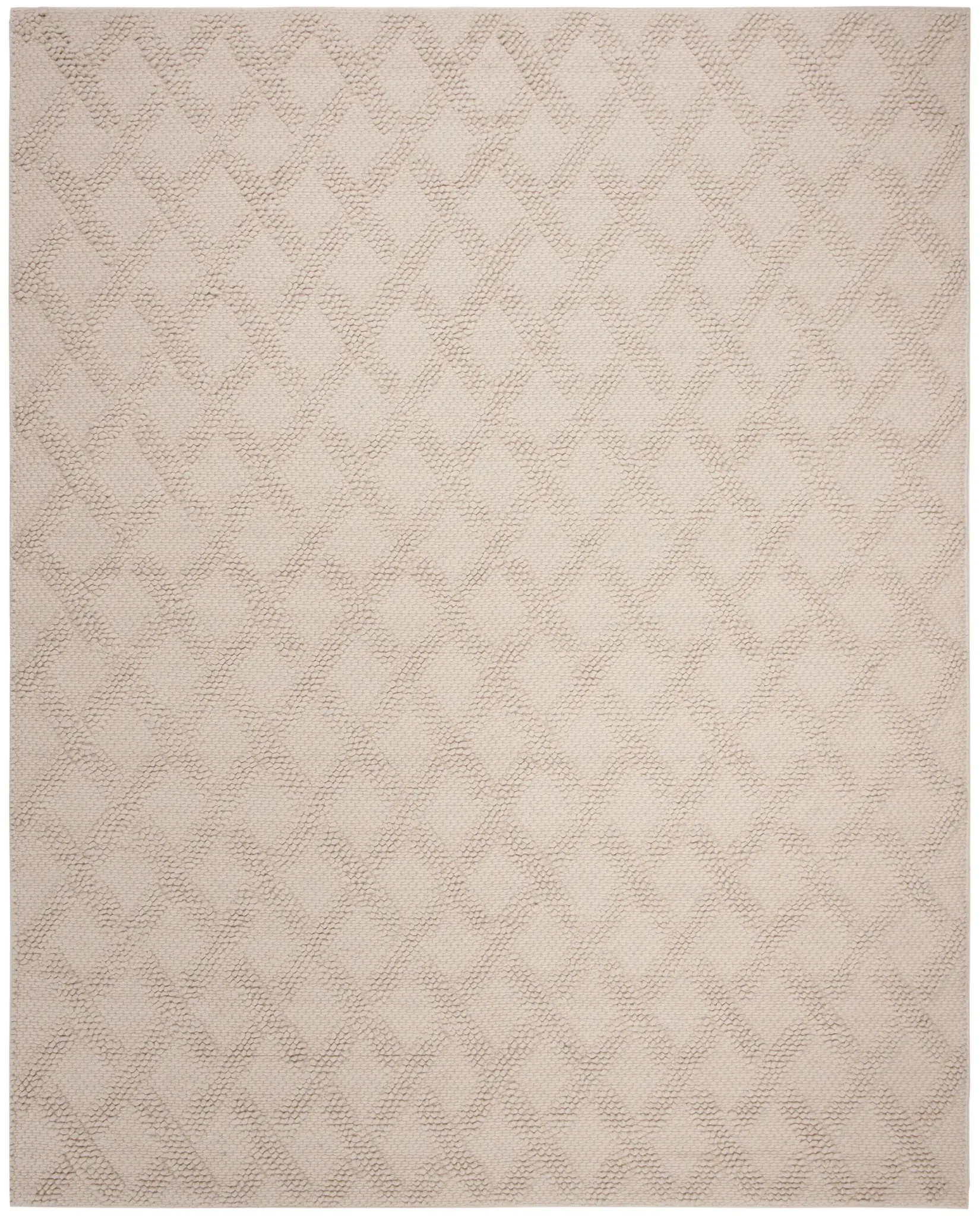 Natura Textured Lattice Hand-Loomed Wool Rug
