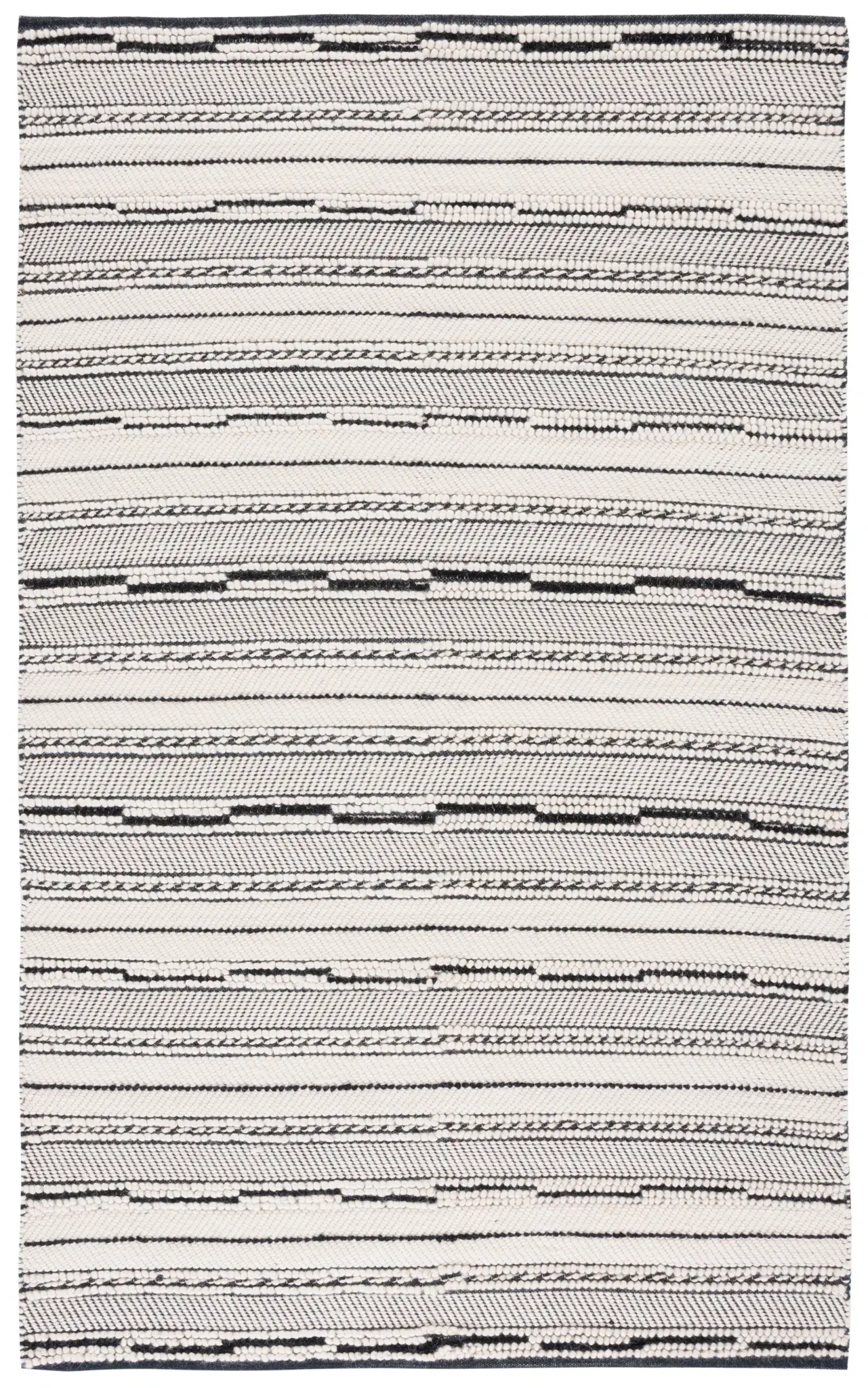 Natura Textured Stripe Flatweave Wool Rug